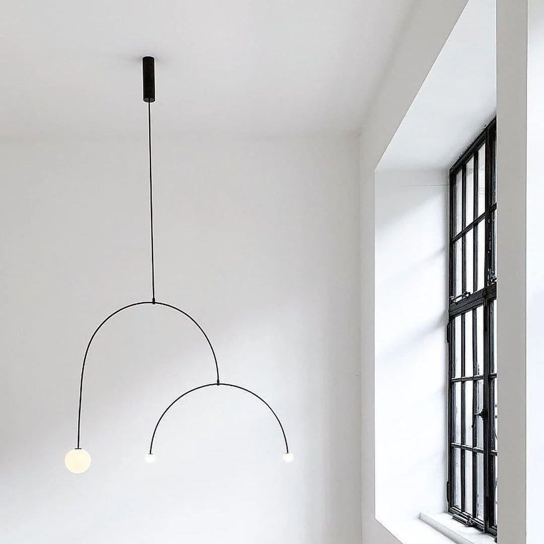 Lustra Chandelier Mobile Black Minimalist - Image 71