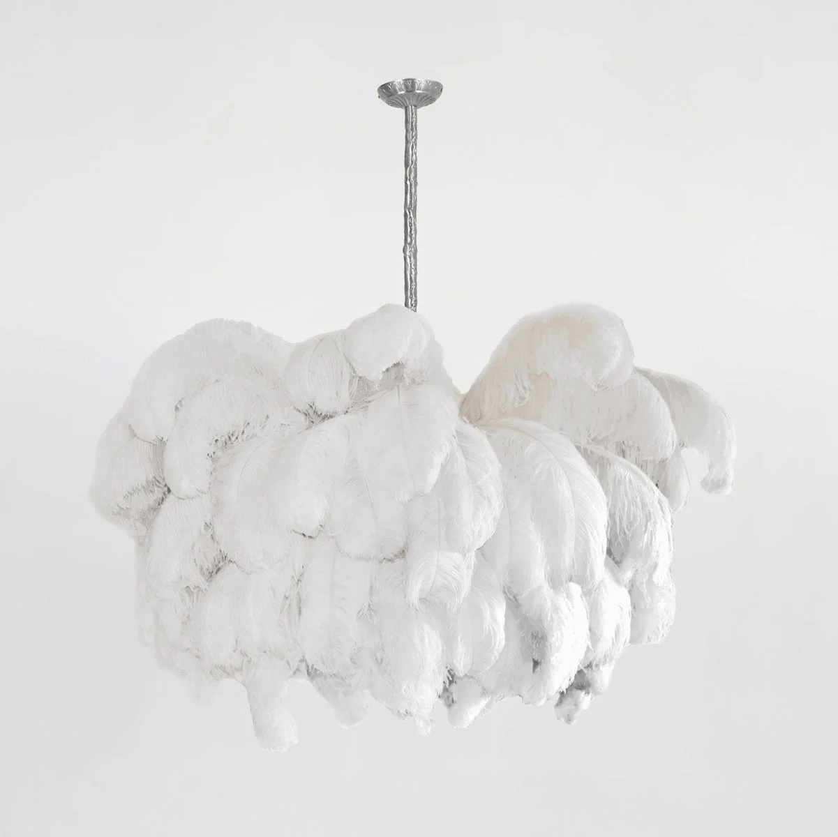 Lustra Chandelier Ostrich Feather Large Brass Stem - Image 187