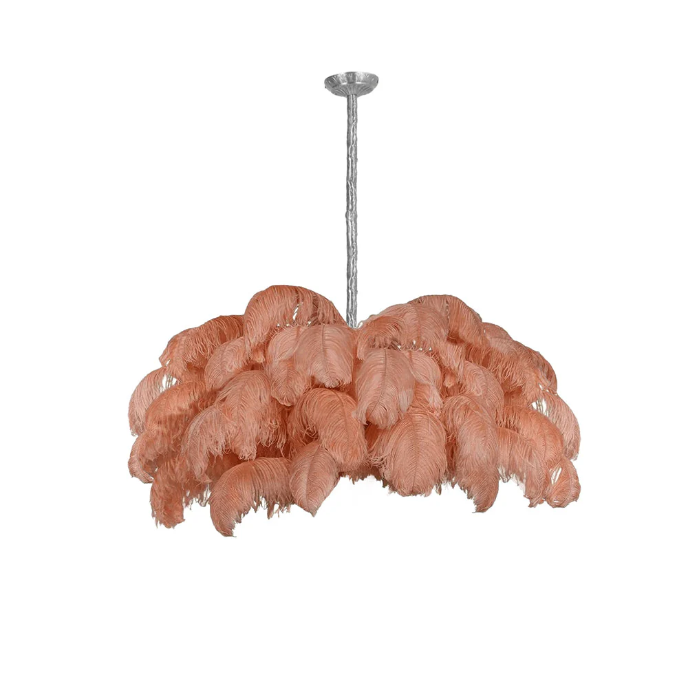 Lustra Chandelier Ostrich Feather Large Brass Stem - Image 192
