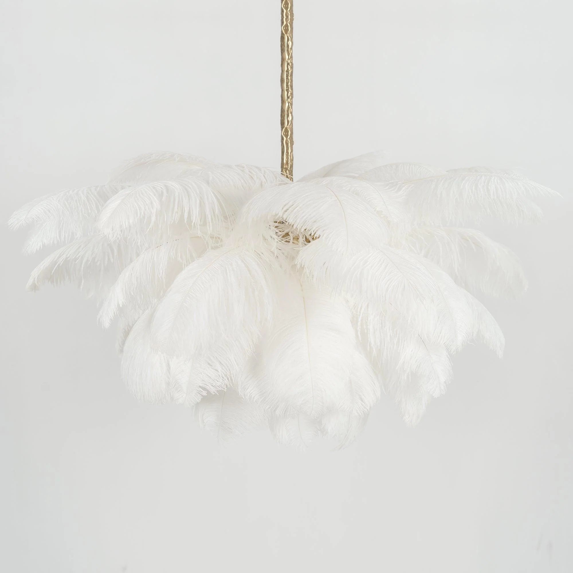 Lustra Chandelier Ostrich Feather Large Brass Stem - Image 80