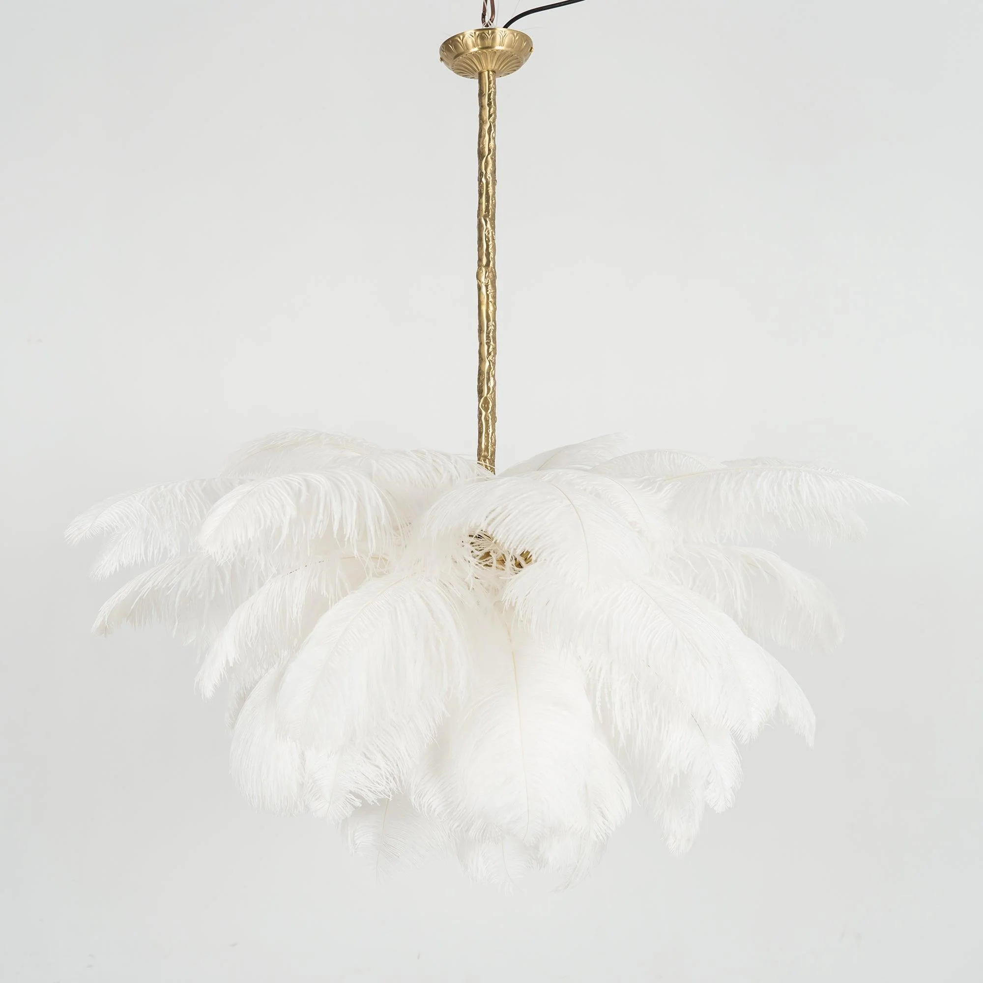 Lustra Chandelier Ostrich Feather Large Brass Stem - Image 81