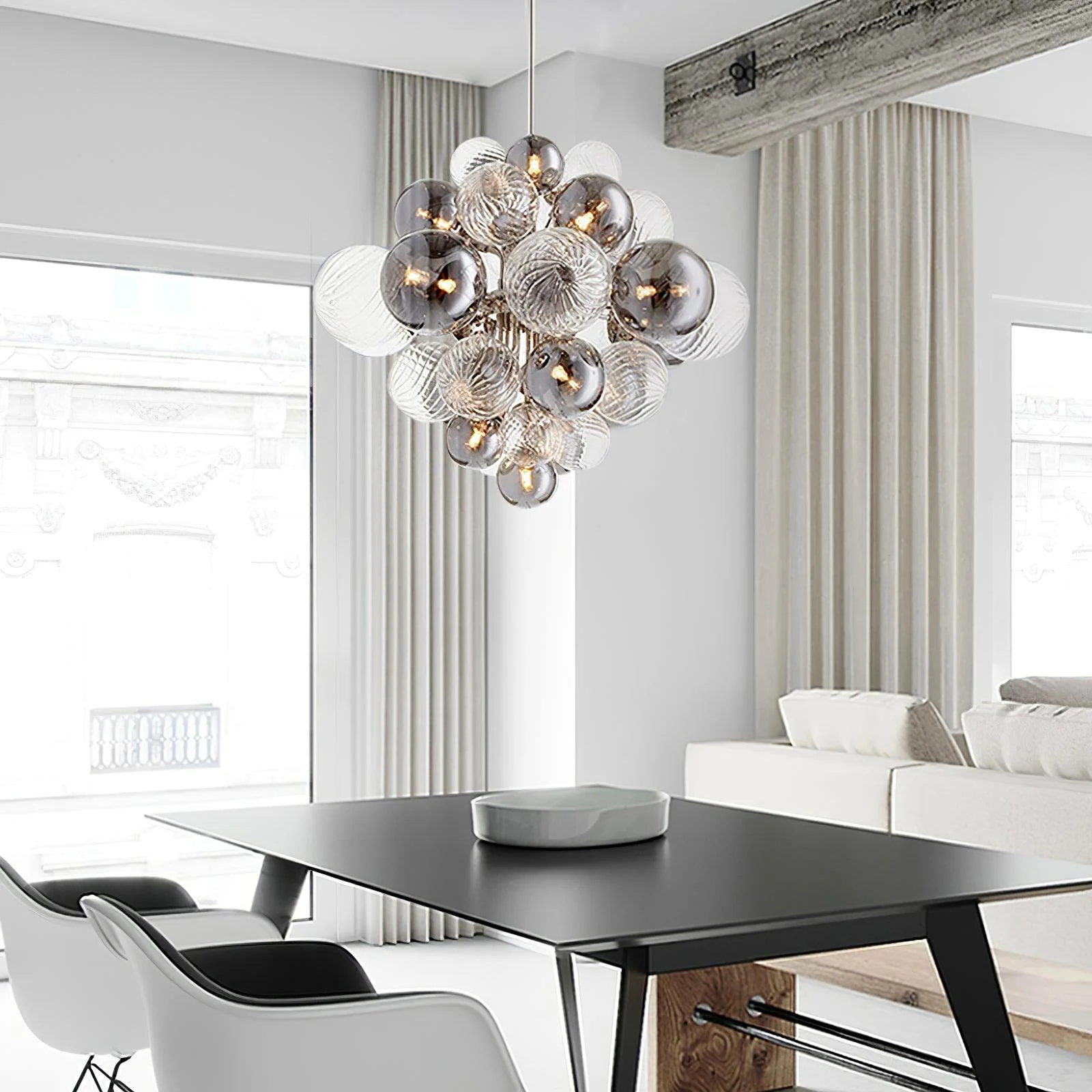 Lustra Chandelier Pallocino Chrome Glass Ball - Image 18