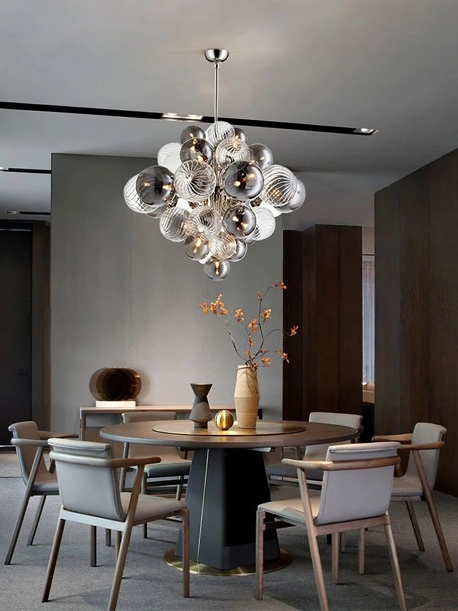 Lustra Chandelier Pallocino Chrome Glass Ball - Image 3