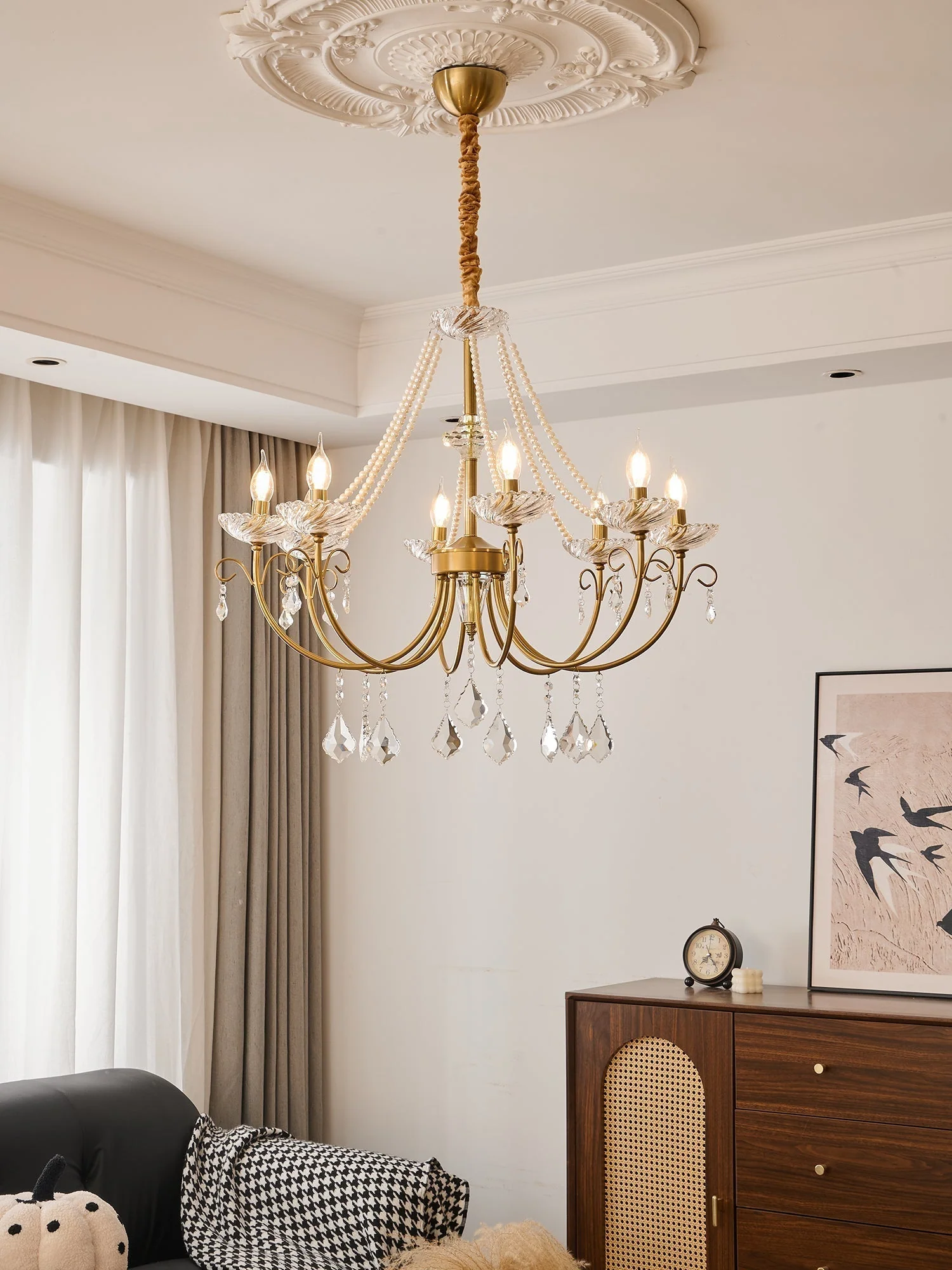 Lustra Chandelier Pearl Crystal Elegant Classic - Image 11