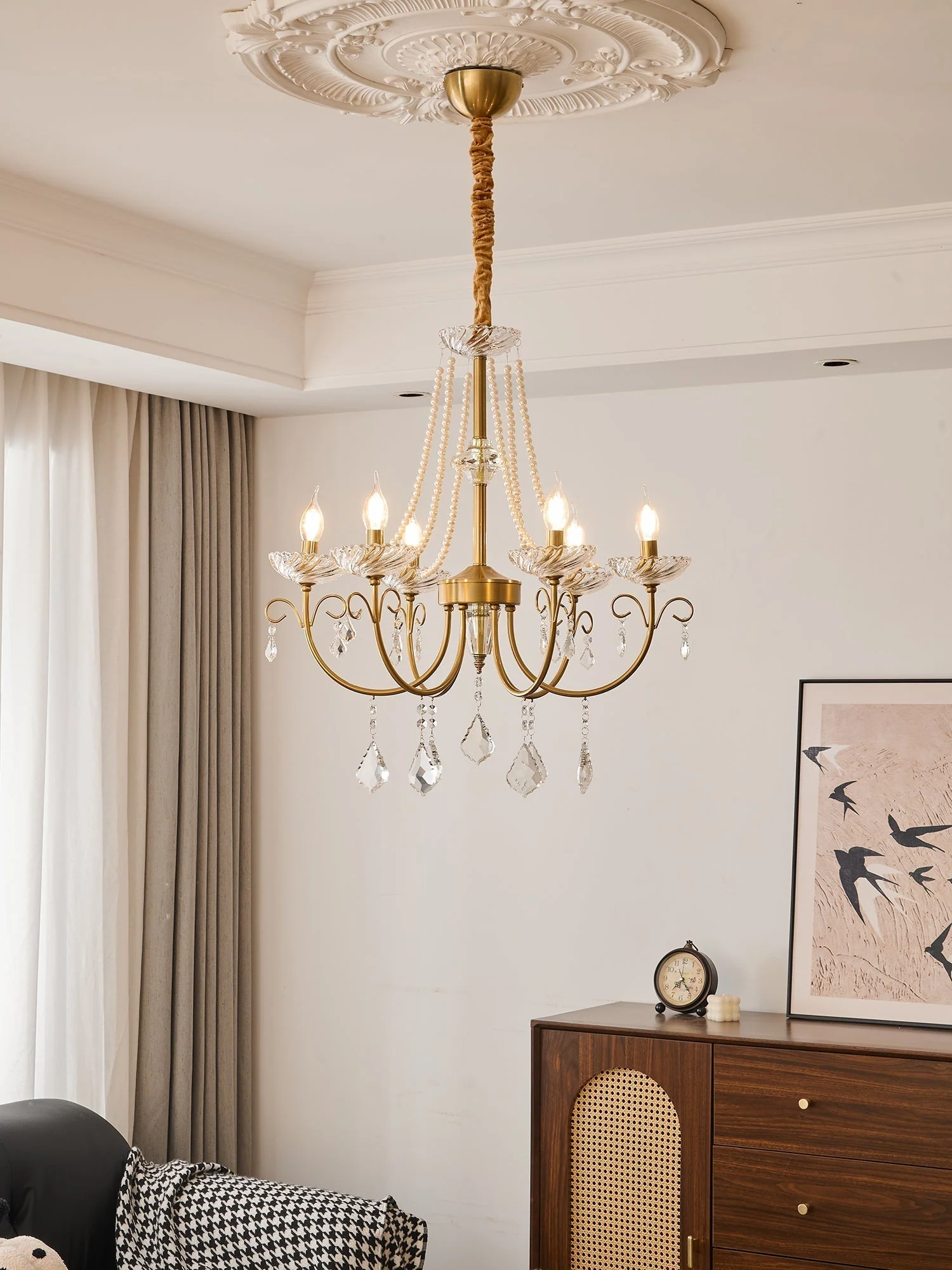 Lustra Chandelier Pearl Crystal Elegant Classic - Image 13