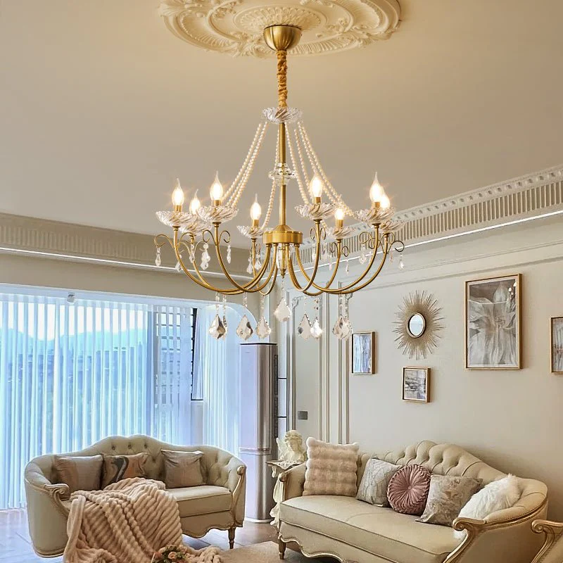 Lustra Chandelier Pearl Crystal Elegant Classic - Image 15