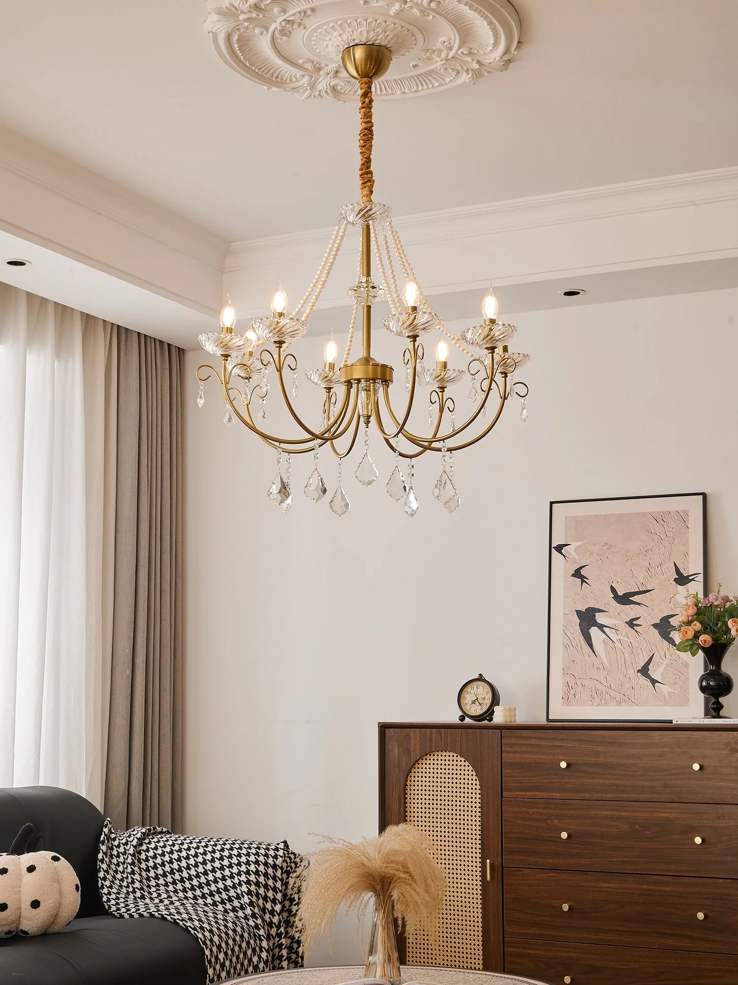 Lustra Chandelier Pearl Crystal Elegant Classic - Image 2