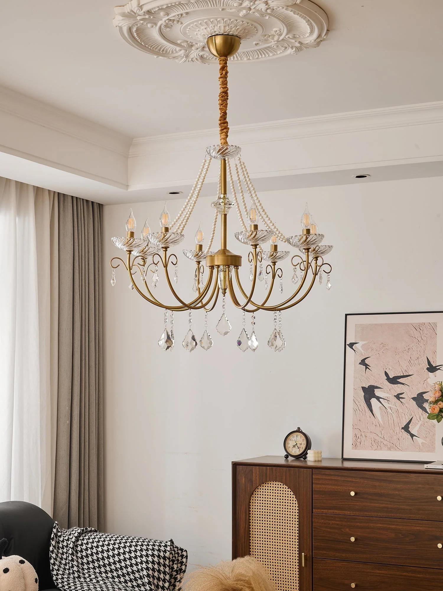 Lustra Chandelier Pearl Crystal Elegant Classic - Image 24
