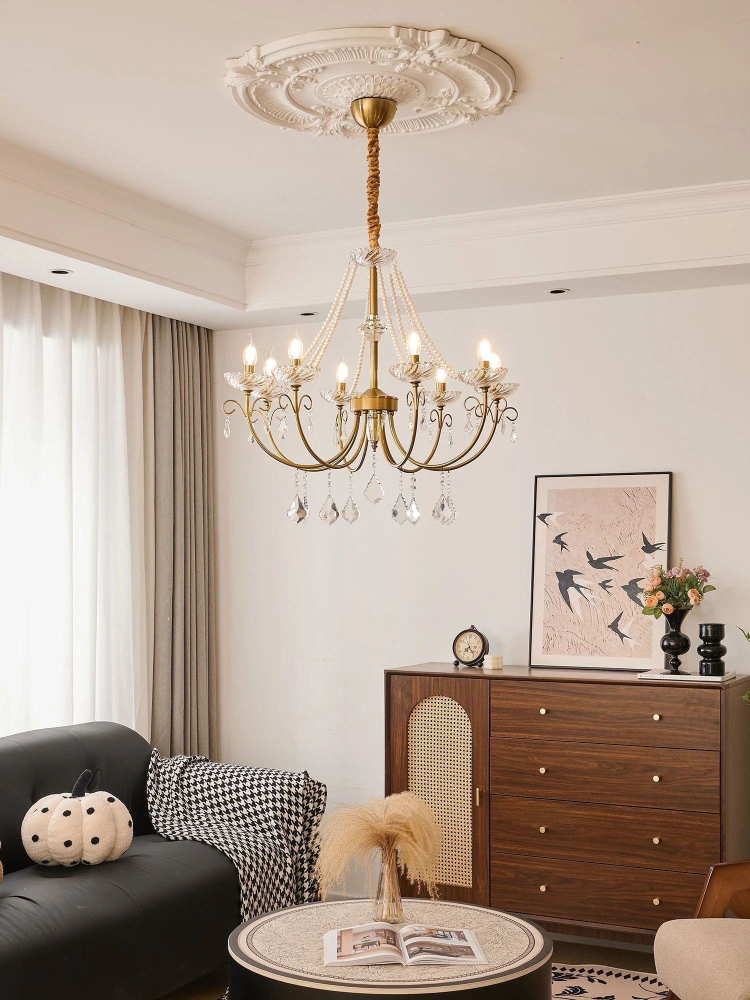 Lustra Chandelier Pearl Crystal Elegant Classic - Image 25