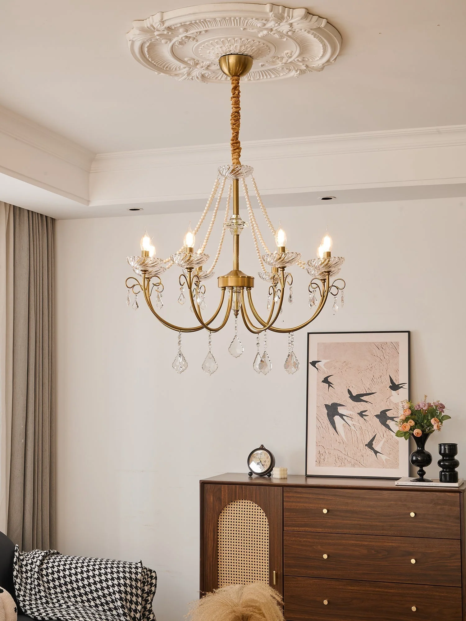 Lustra Chandelier Pearl Crystal Elegant Classic - Image 3