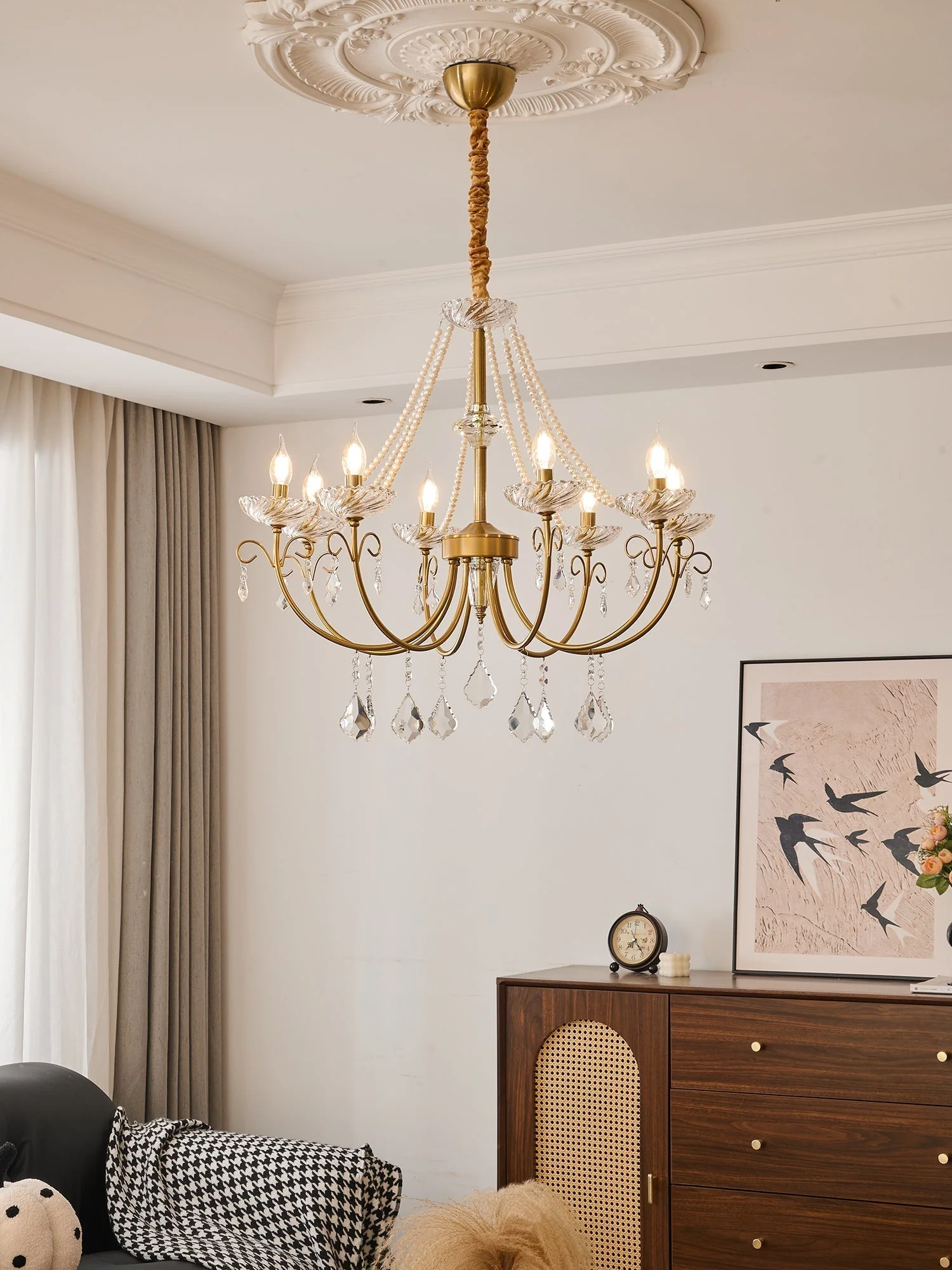 Lustra Chandelier Pearl Crystal Elegant Classic - Image 4