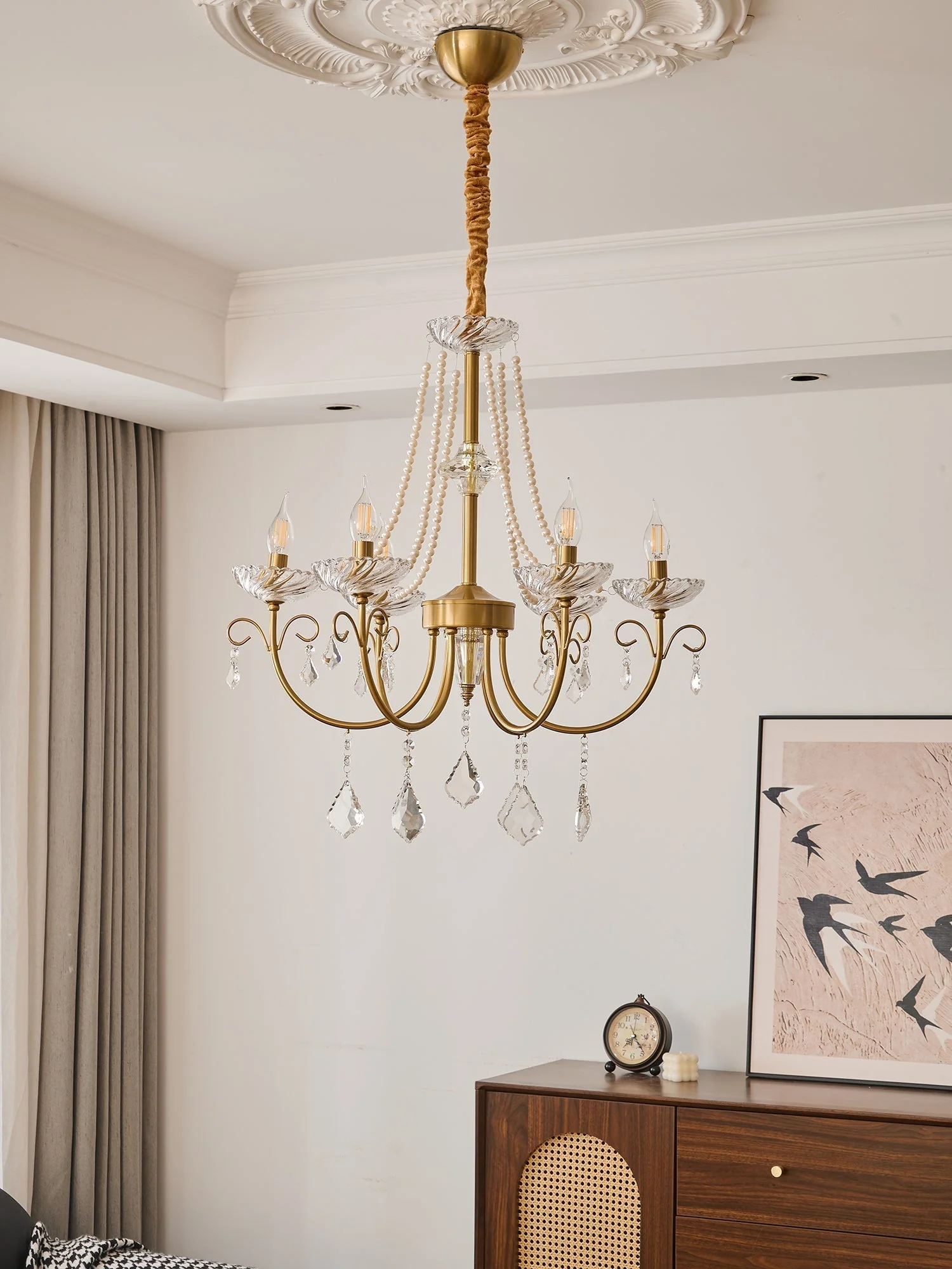 Lustra Chandelier Pearl Crystal Elegant Classic - Image 5