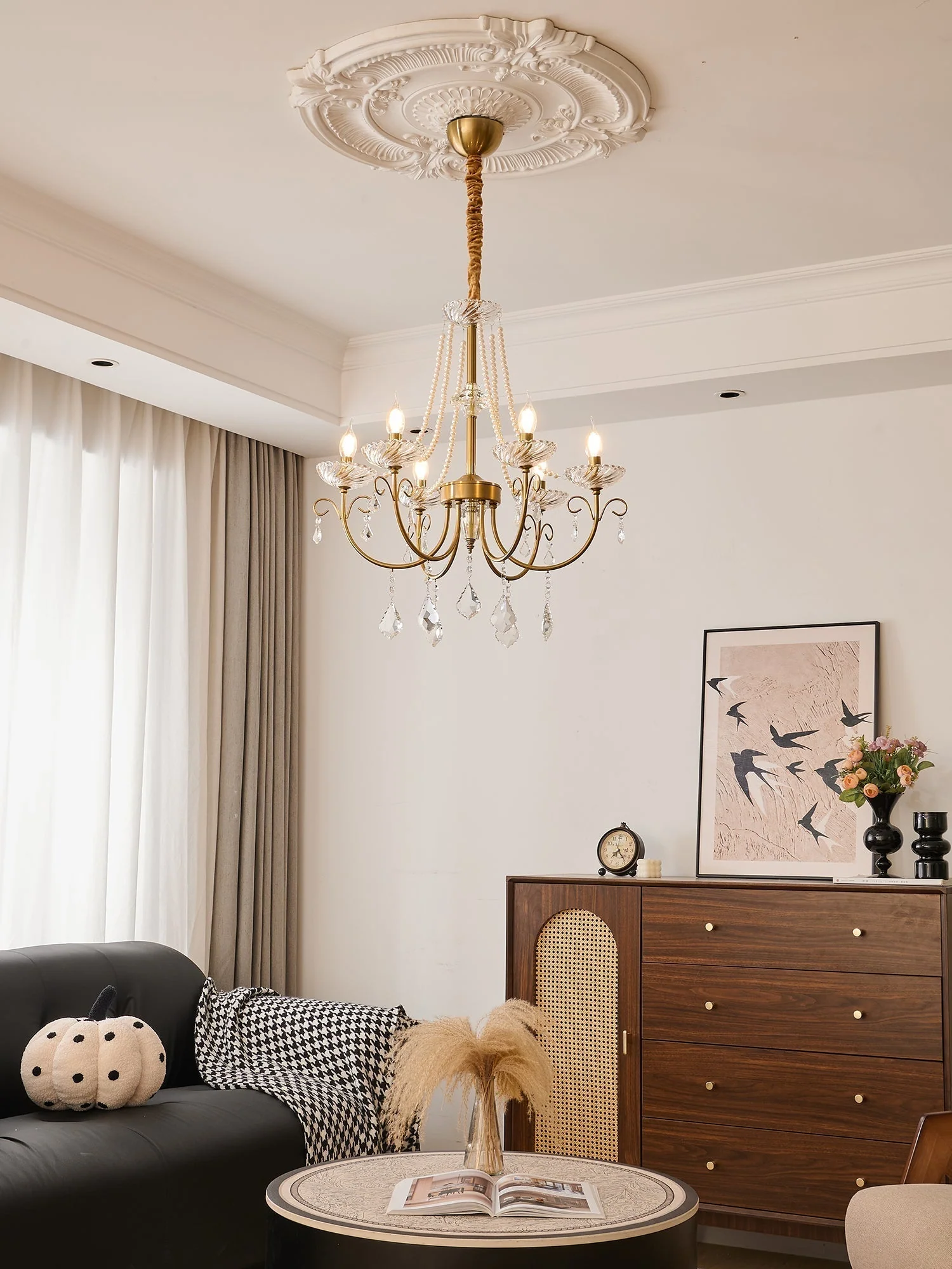 Lustra Chandelier Pearl Crystal Elegant Classic - Image 6