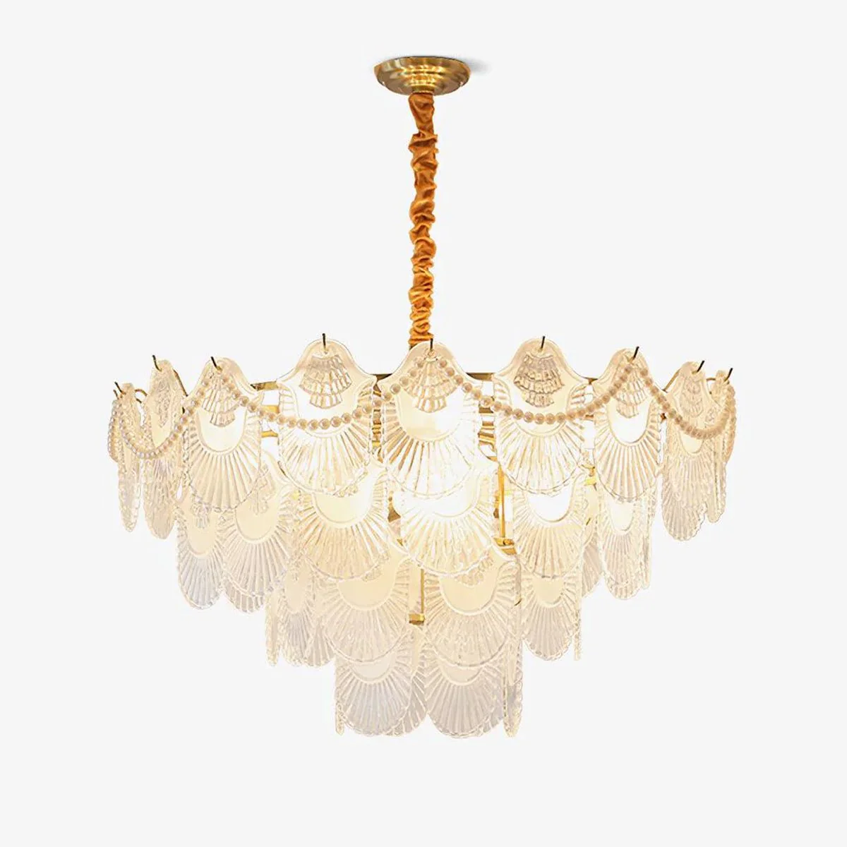 Lustra Chandelier Pearl Glass Shell