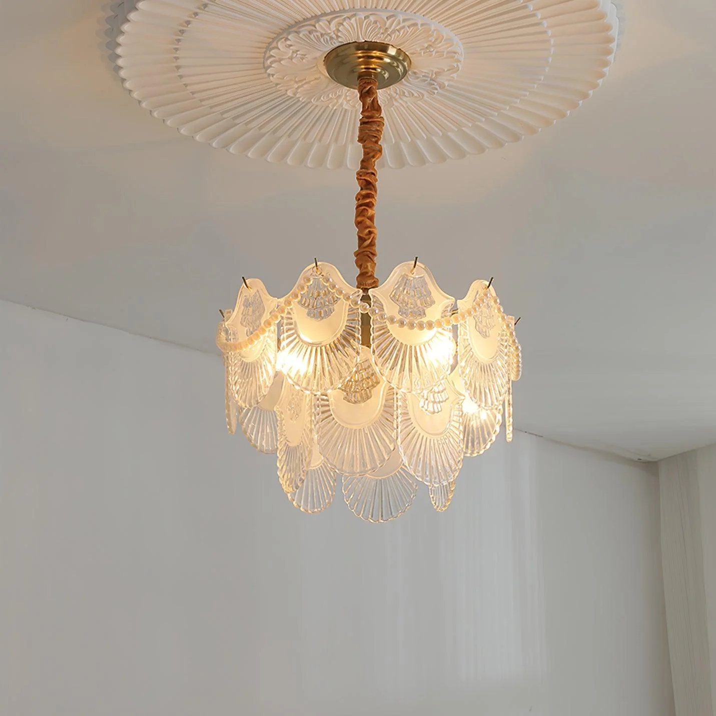 Lustra Chandelier Pearl Glass Shell - Image 22