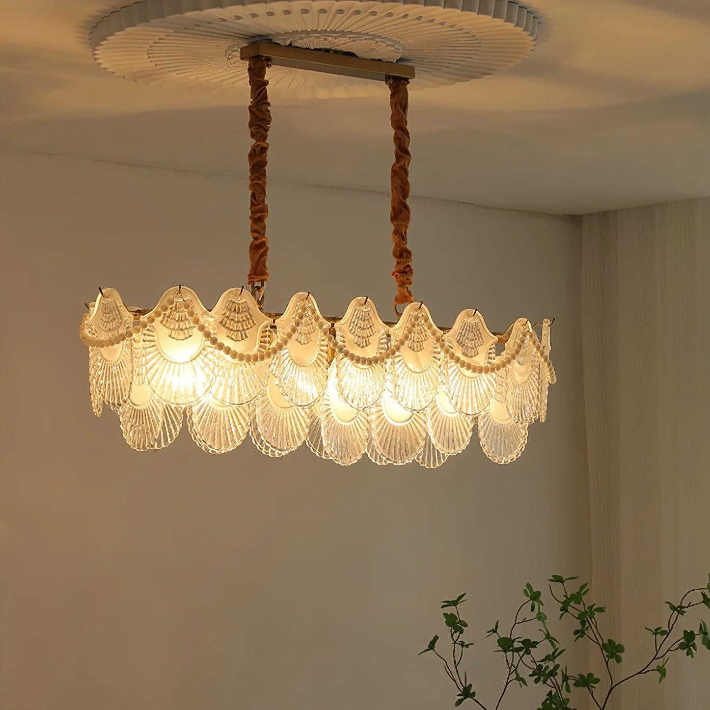 Lustra Chandelier Pearl Glass Shell - Image 24