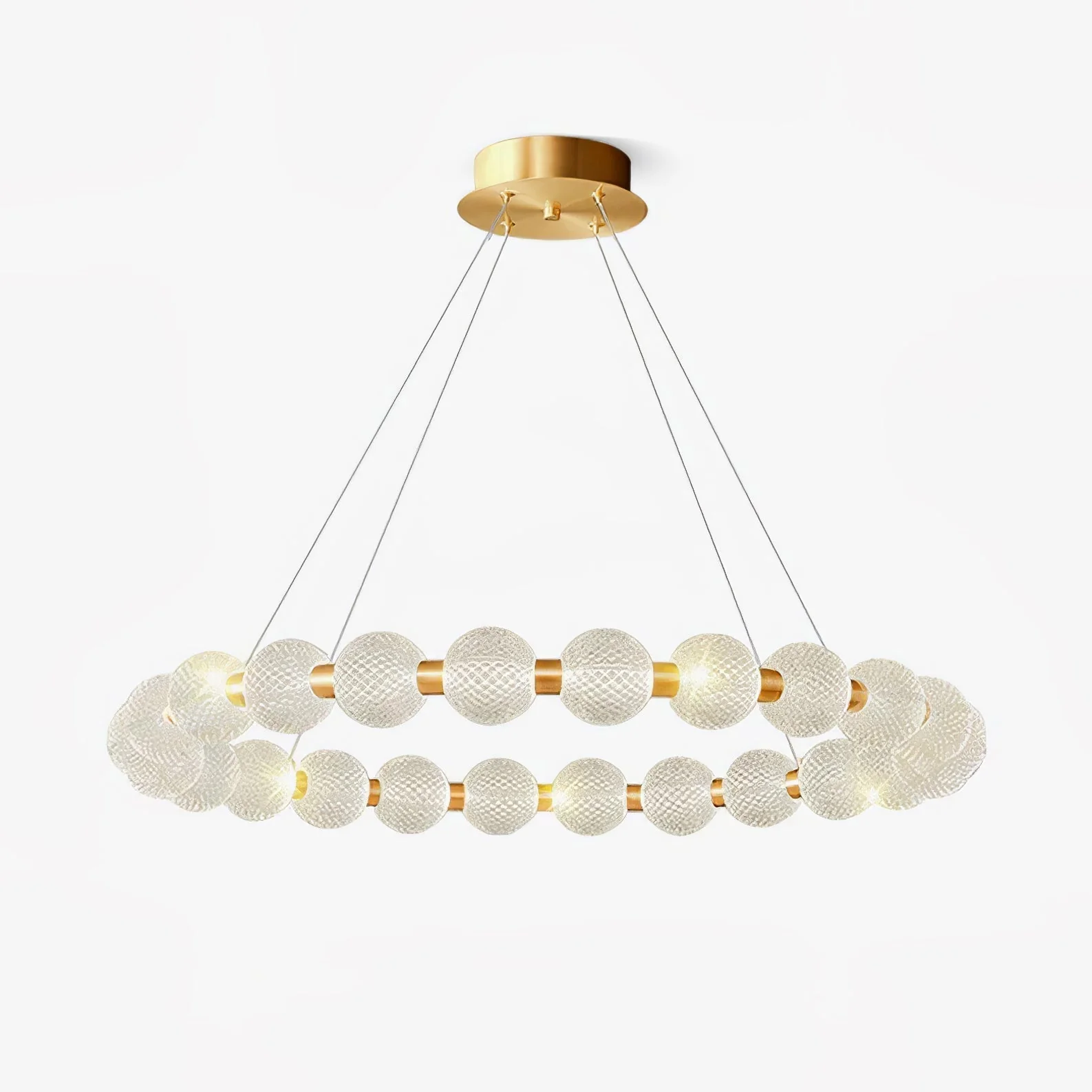 Lustra Chandelier Pearl Gold Ring Elegant