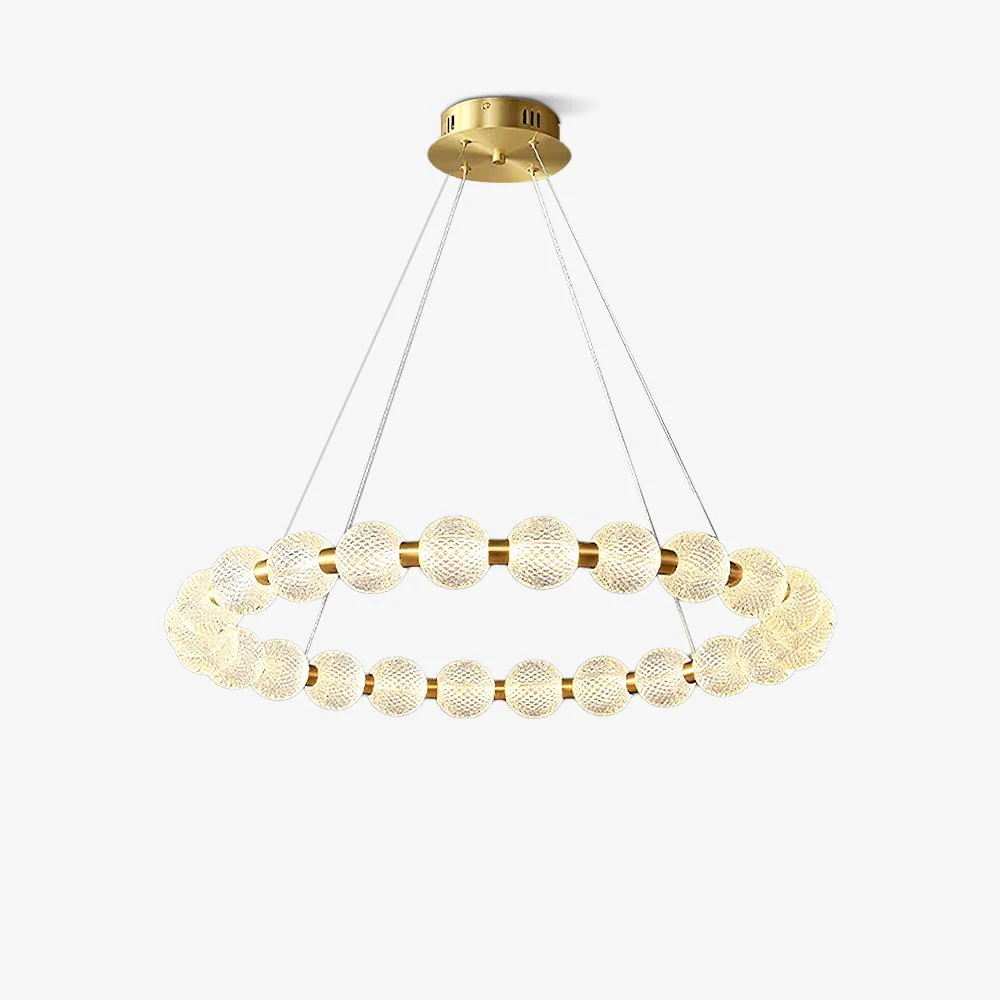 Lustra Chandelier Pearl Gold Ring Elegant - Image 13