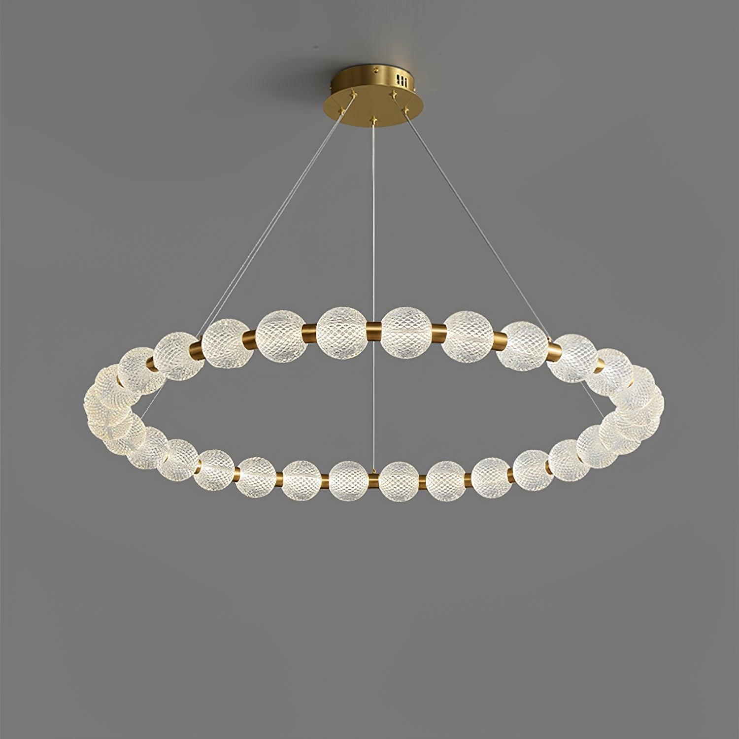 Lustra Chandelier Pearl Gold Ring Elegant - Image 17