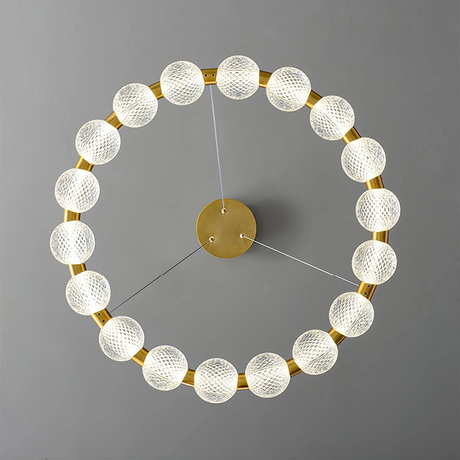 Lustra Chandelier Pearl Gold Ring Elegant - Image 19