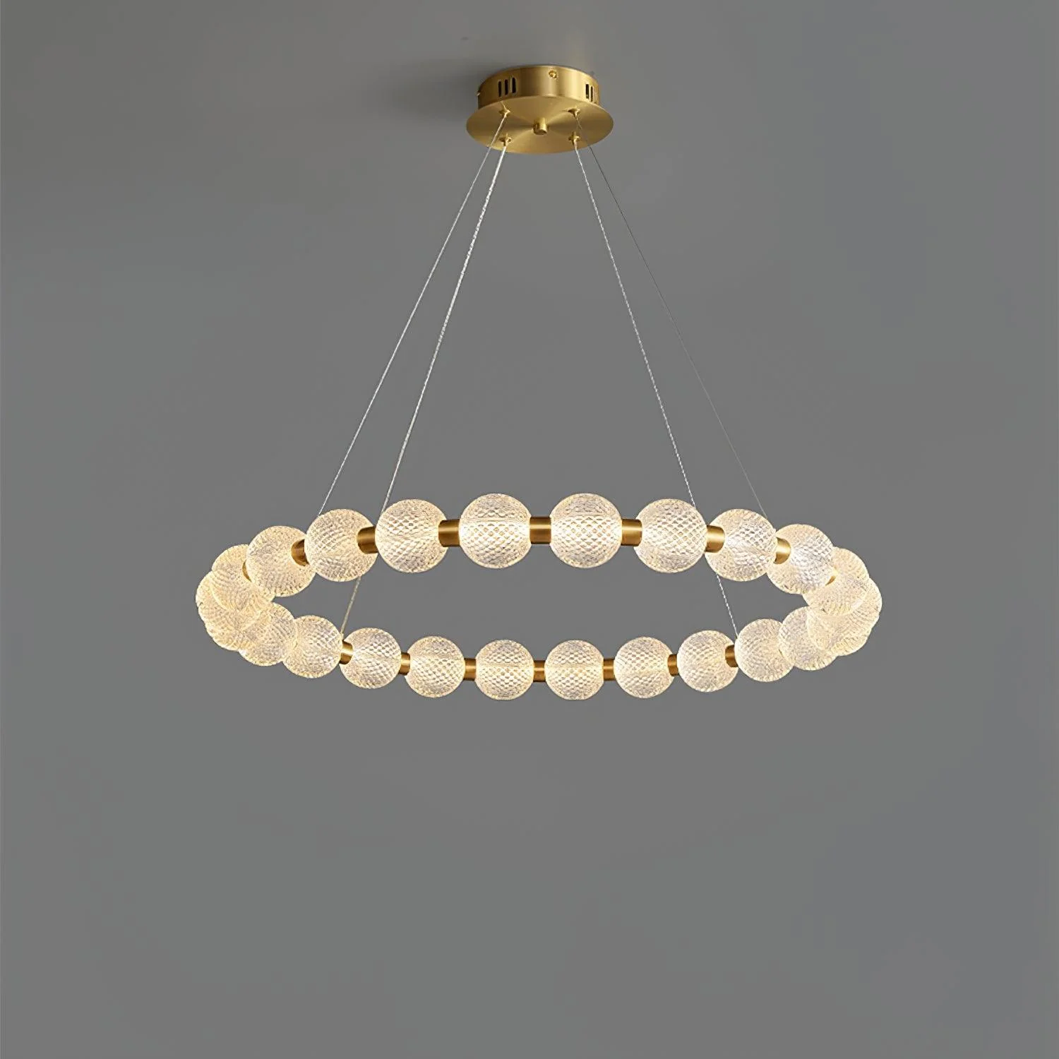 Lustra Chandelier Pearl Gold Ring Elegant - Image 23