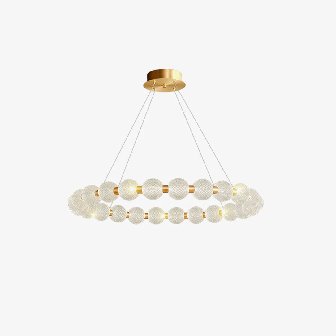Lustra Chandelier Pearl Gold Ring Elegant - Image 24