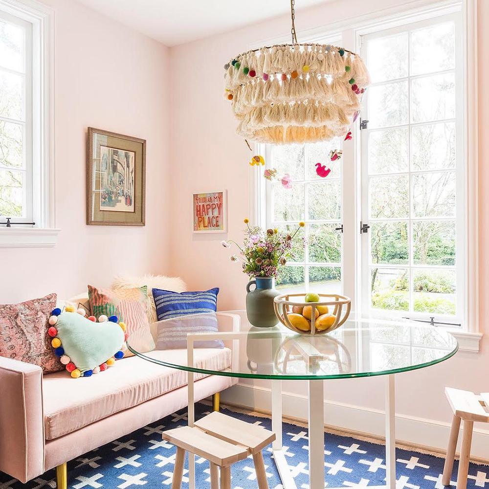 Lustra Chandelier Pink Bohemian Chic - Image 32