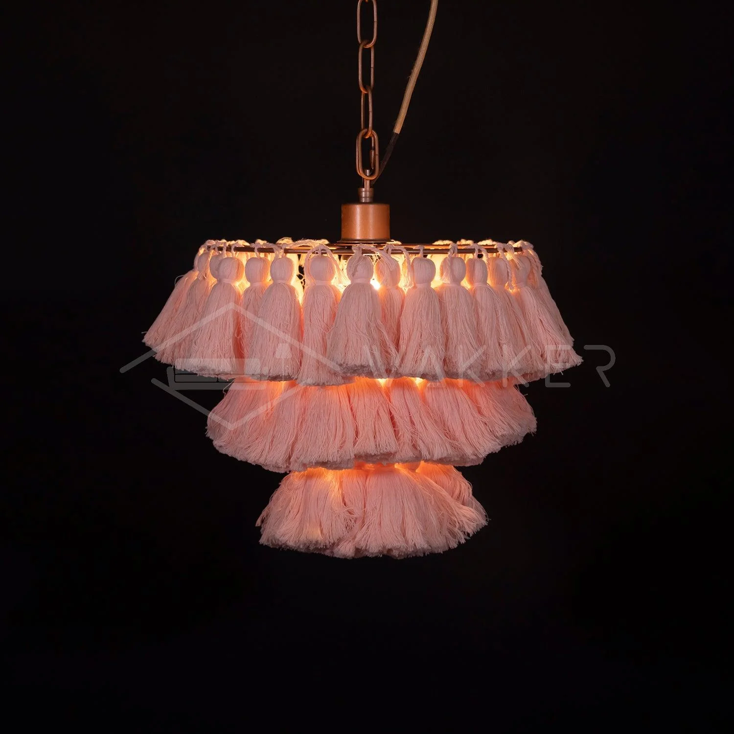 Lustra Chandelier Pink Bohemian Chic - Image 37