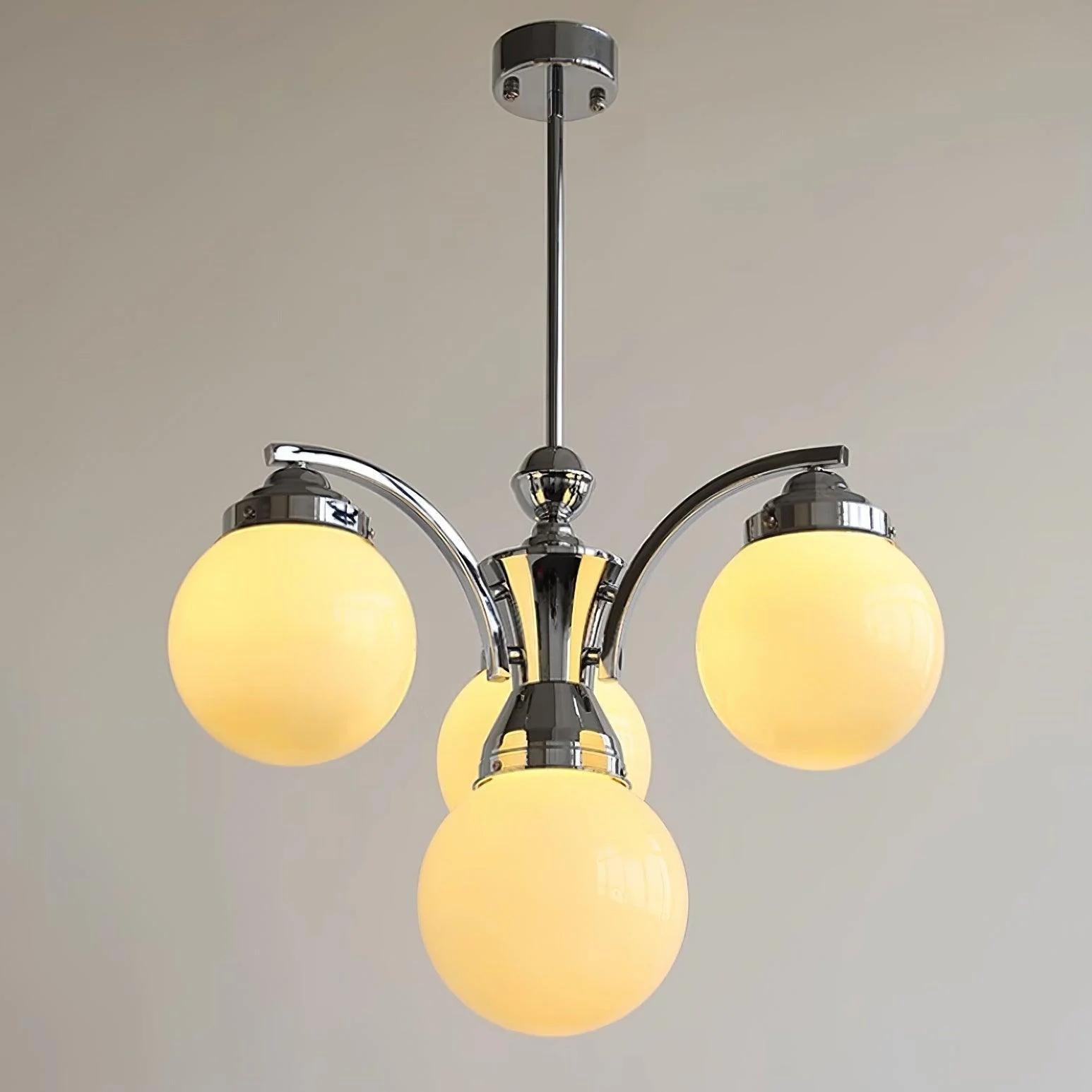 Lustra Chandelier Pink Glass - Image 15