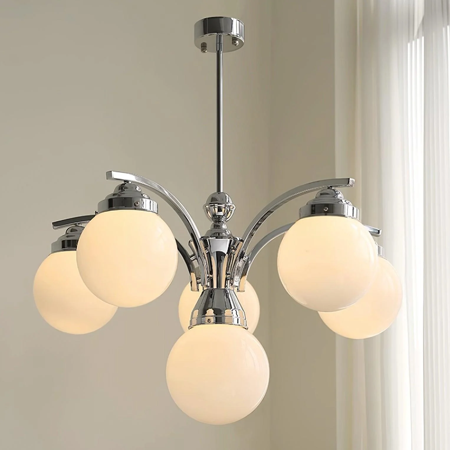 Lustra Chandelier Pink Glass - Image 18
