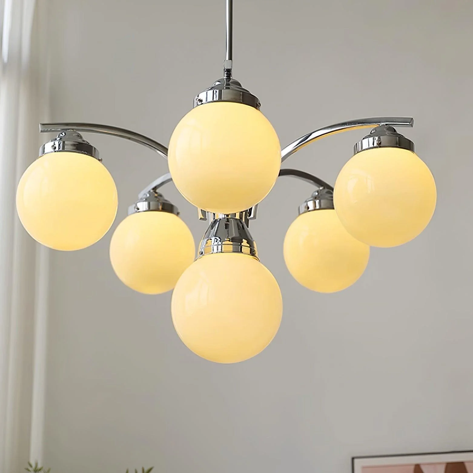 Lustra Chandelier Pink Glass - Image 19