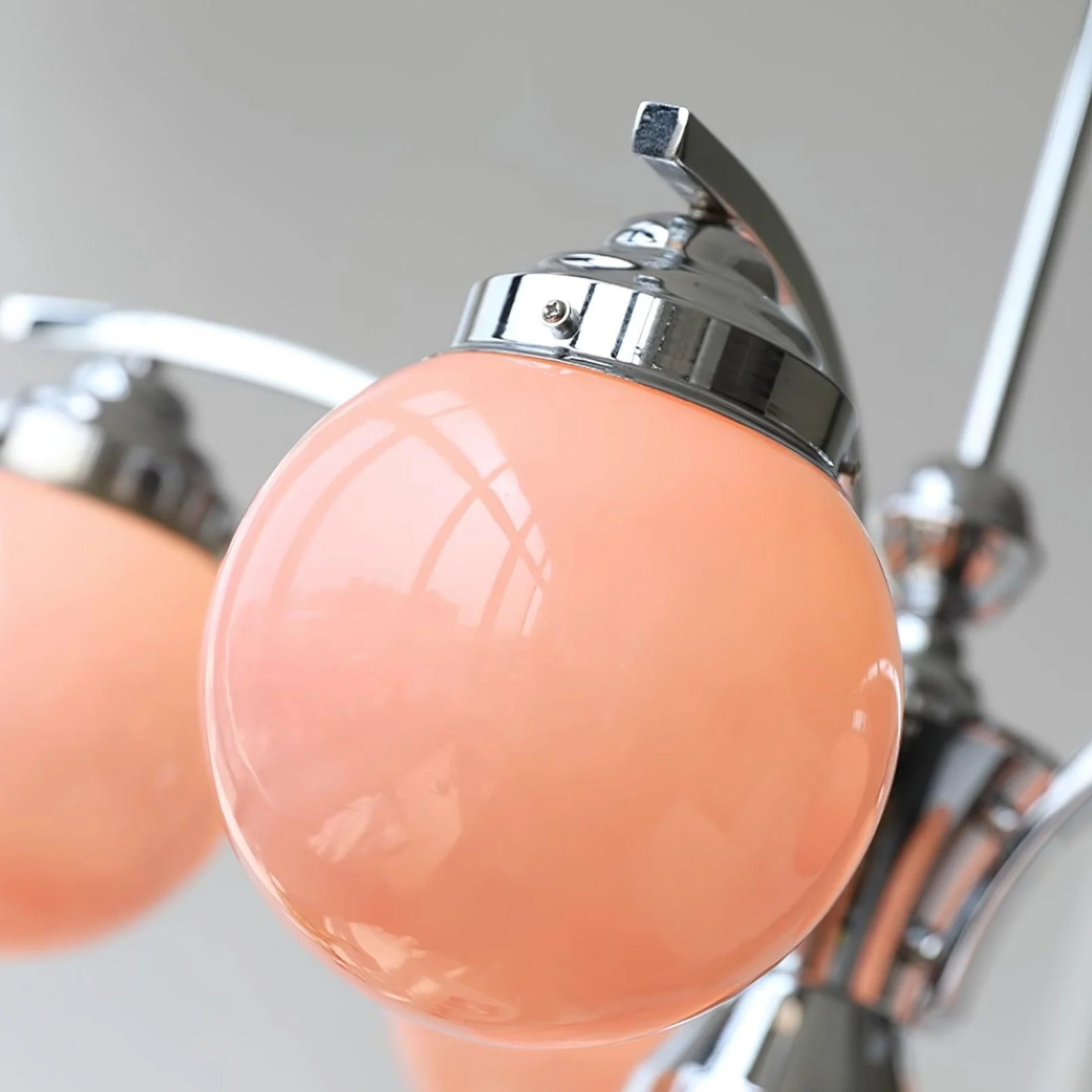 Lustra Chandelier Pink Glass - Image 2