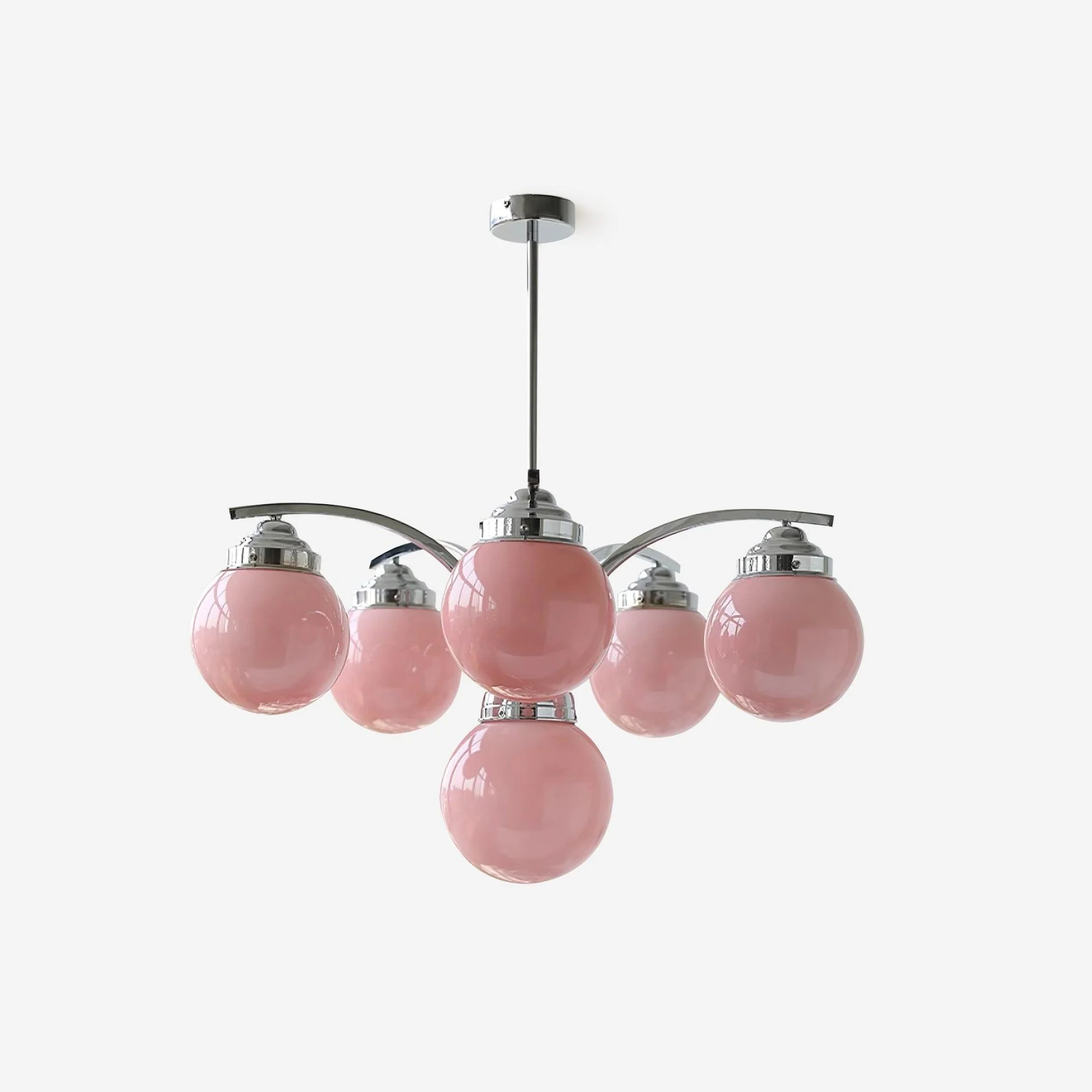 Lustra Chandelier Pink Glass - Image 23