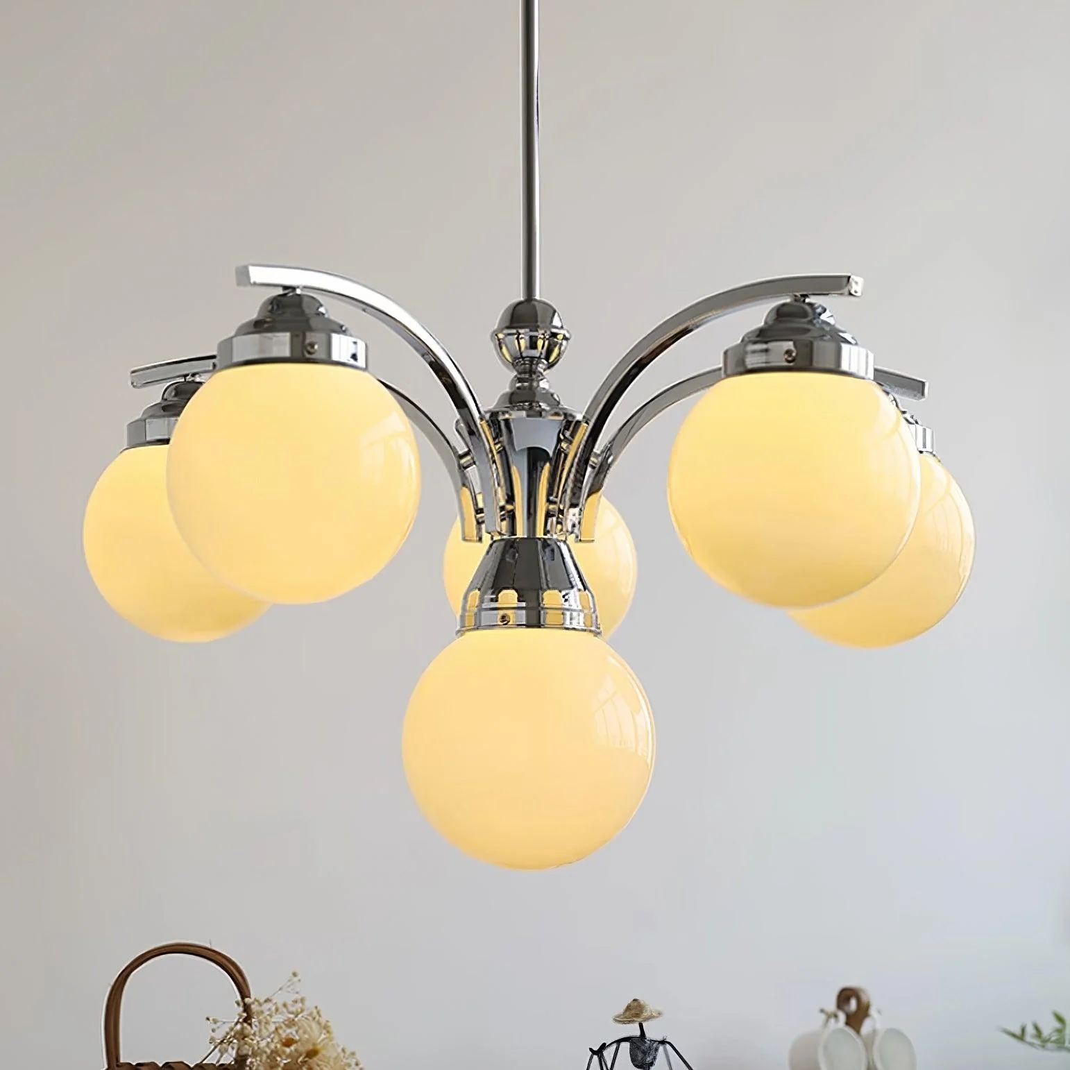 Lustra Chandelier Pink Glass - Image 25