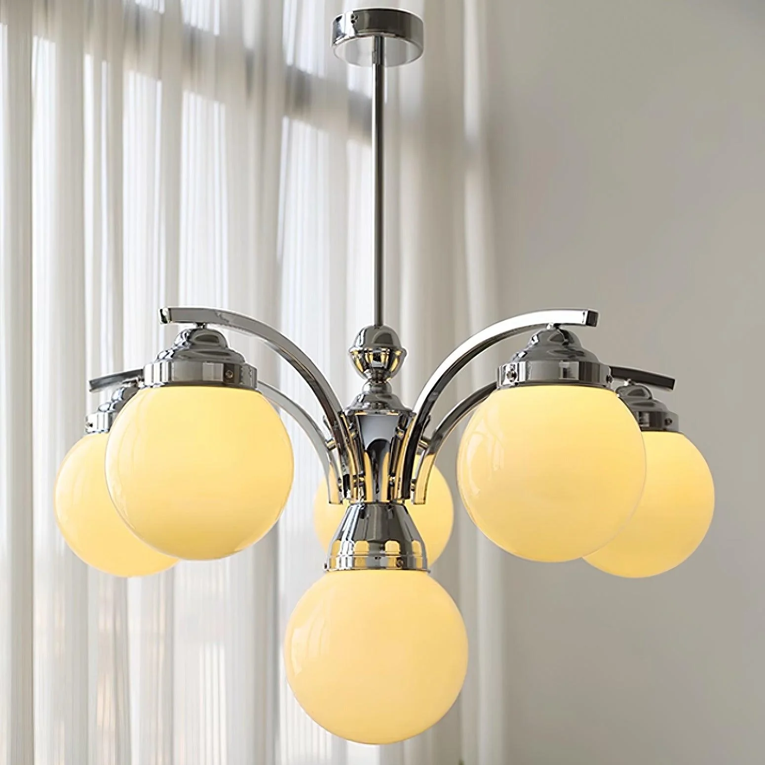 Lustra Chandelier Pink Glass - Image 31