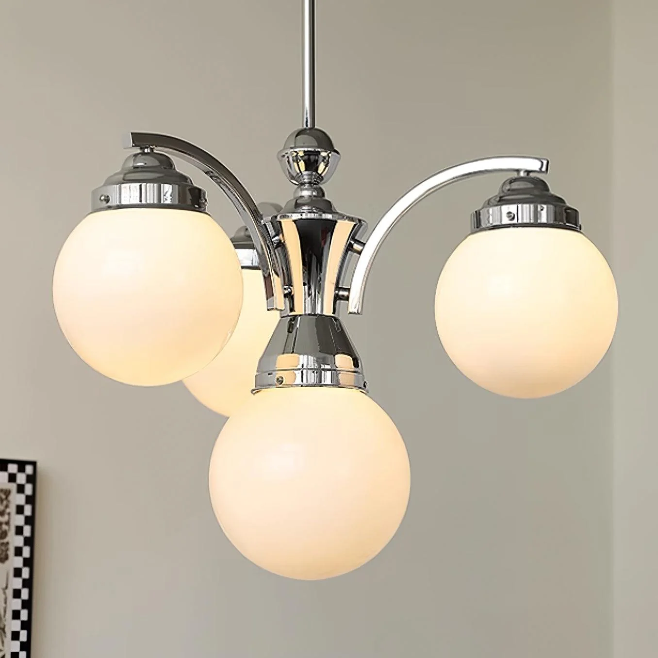 Lustra Chandelier Pink Glass - Image 7