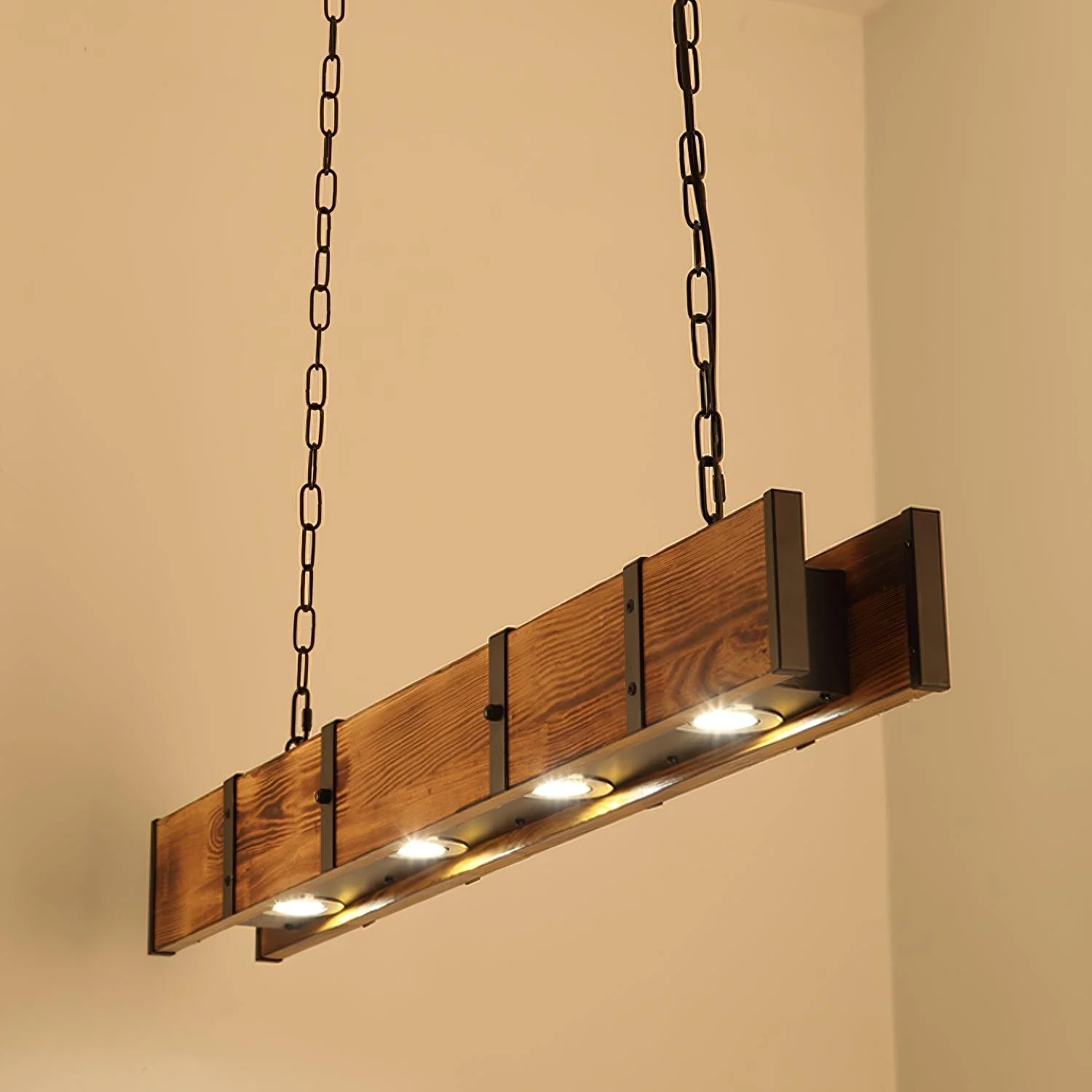 Lustra Chandelier Pleva Linear Natural Wood - Image 11