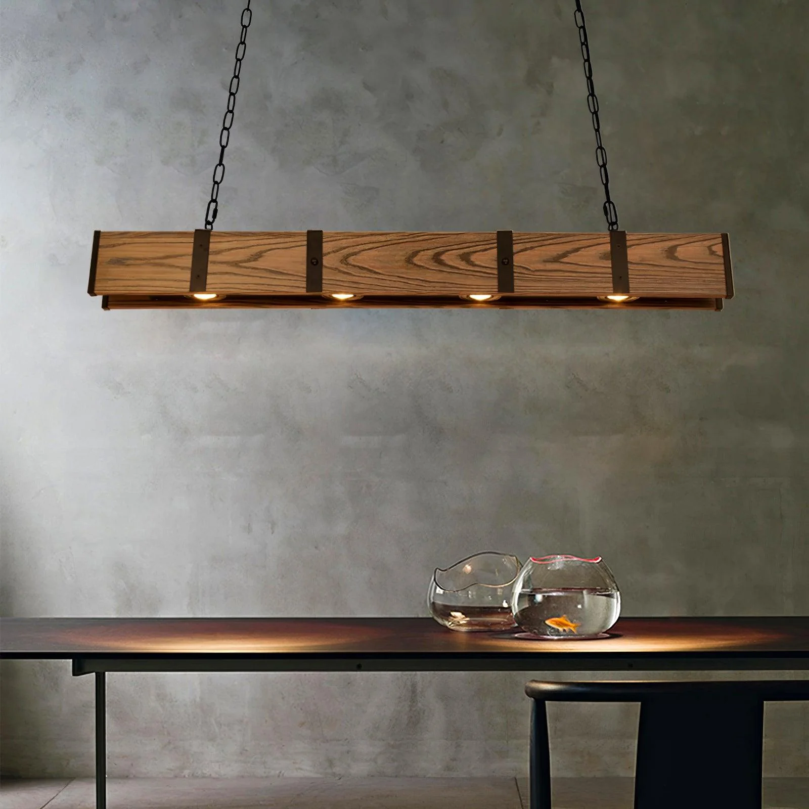 Lustra Chandelier Pleva Linear Natural Wood - Image 13