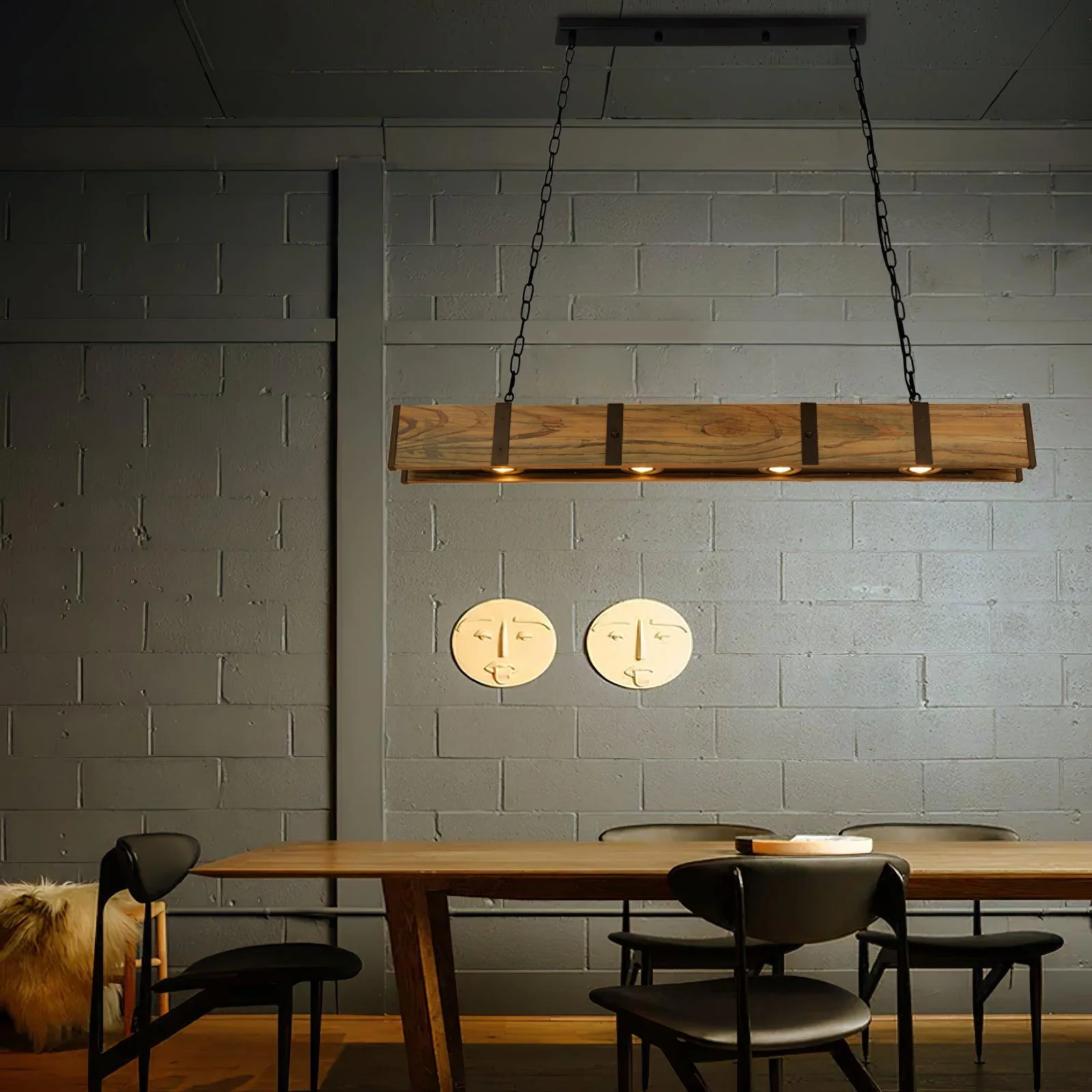Lustra Chandelier Pleva Linear Natural Wood - Image 14
