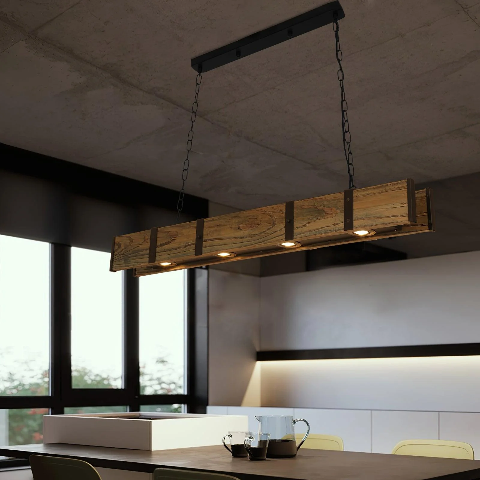 Lustra Chandelier Pleva Linear Natural Wood - Image 15