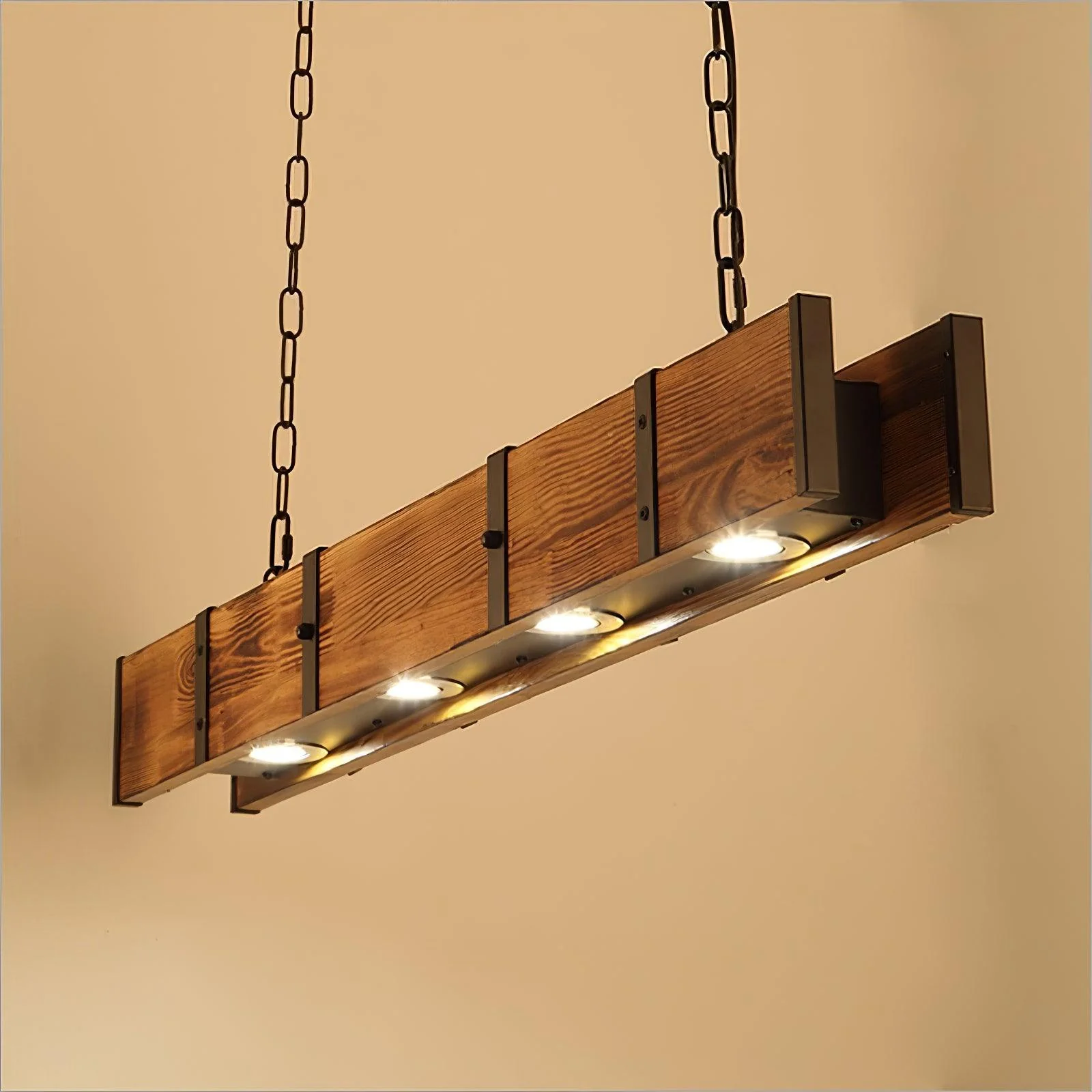 Lustra Chandelier Pleva Linear Natural Wood - Image 18