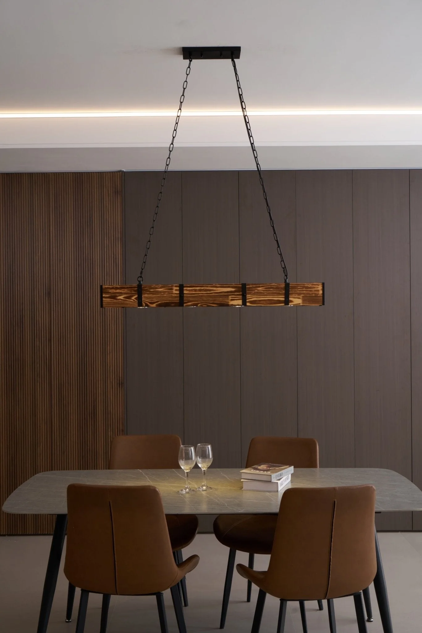 Lustra Chandelier Pleva Linear Natural Wood - Image 22