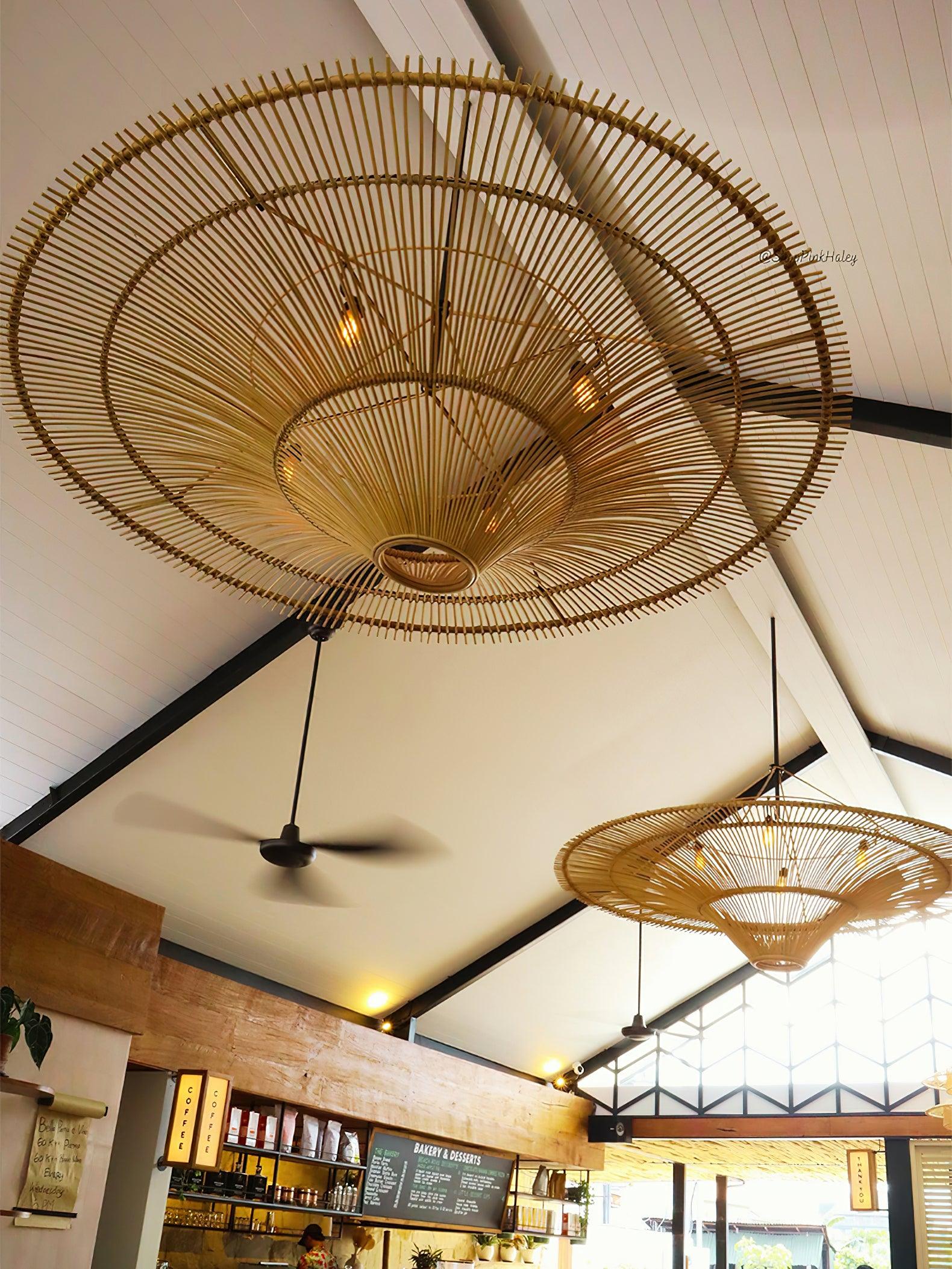 Lustra Chandelier Rattan Natural - Image 5