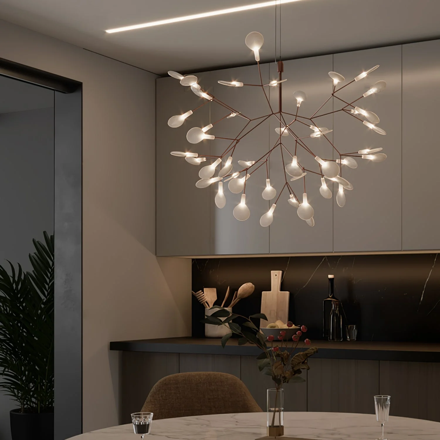 Lustra Chandelier Rose Gold Firefly LED Branch - Image 51
