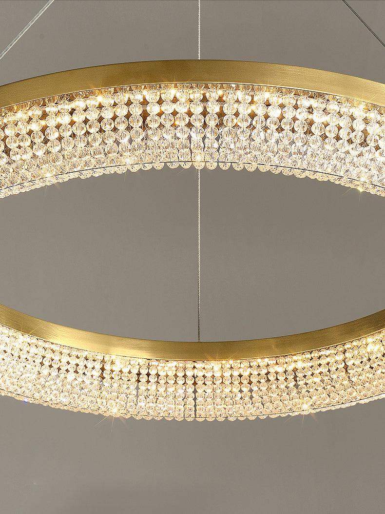 Lustra Chandelier Round Ring Crystal Gold LED - Image 28