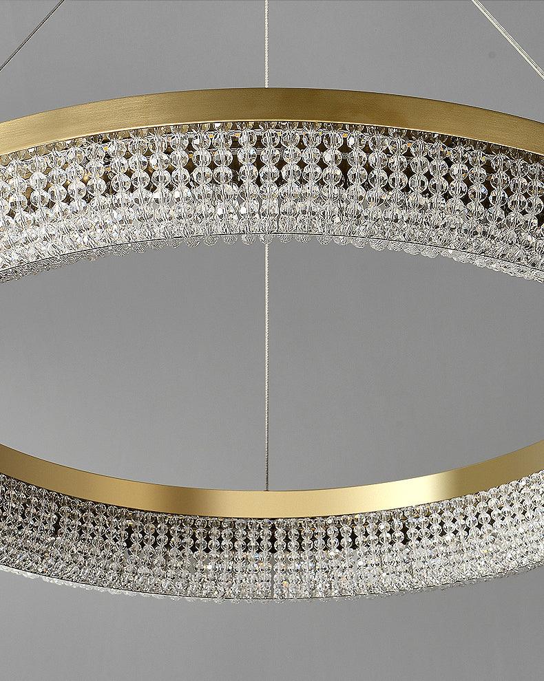 Lustra Chandelier Round Ring Crystal Gold LED - Image 29