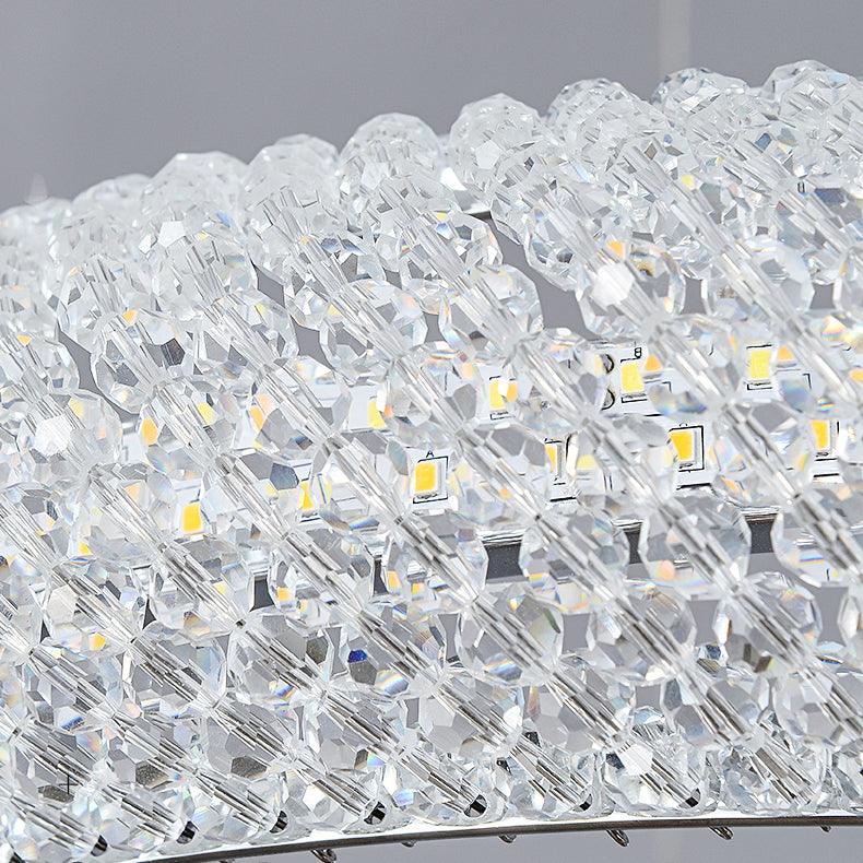 Lustra Chandelier Round Ring Crystal Gold LED - Image 3