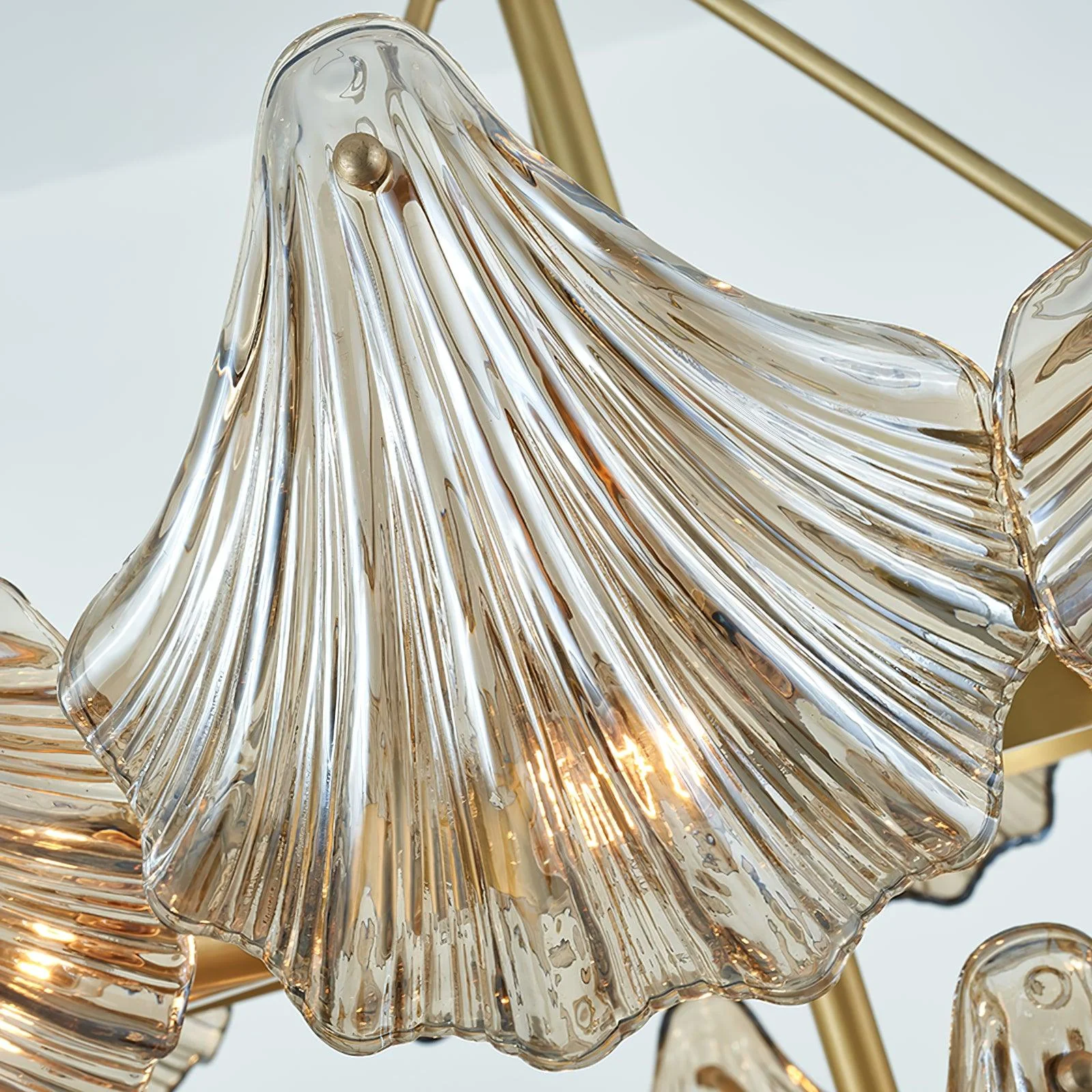 Lustra Chandelier Shell Crystal Leaf Copper - Image 5
