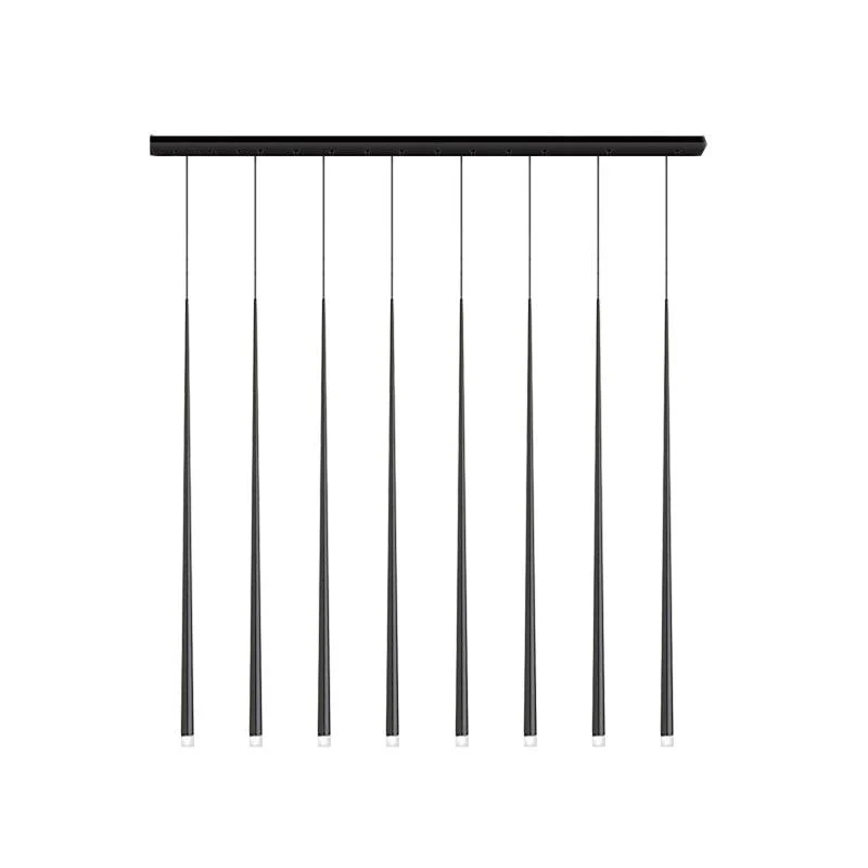 Lustra Chandelier Slender Black Minimalist - Image 11