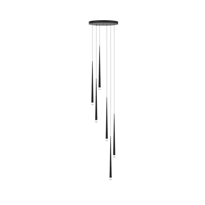 Lustra Chandelier Slender Black Minimalist - Image 13